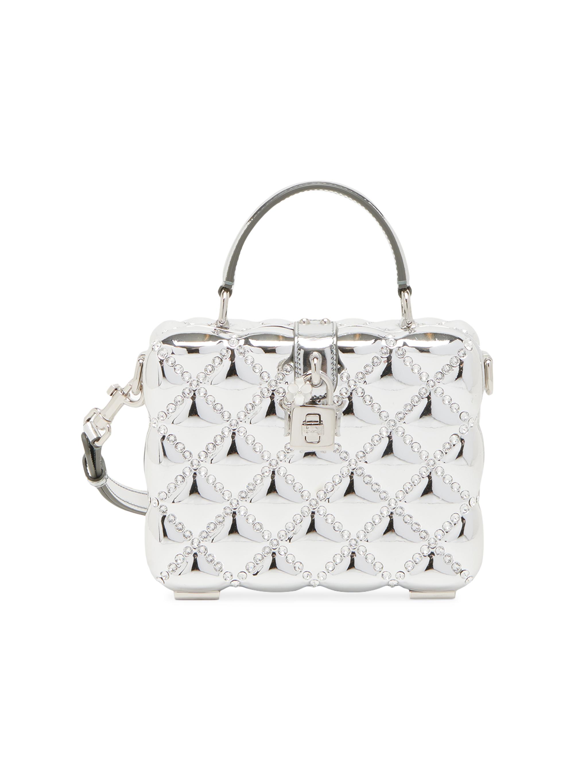 Dolce & Gabbana Women's Quilted Metallic Top Handle Bag - Silver