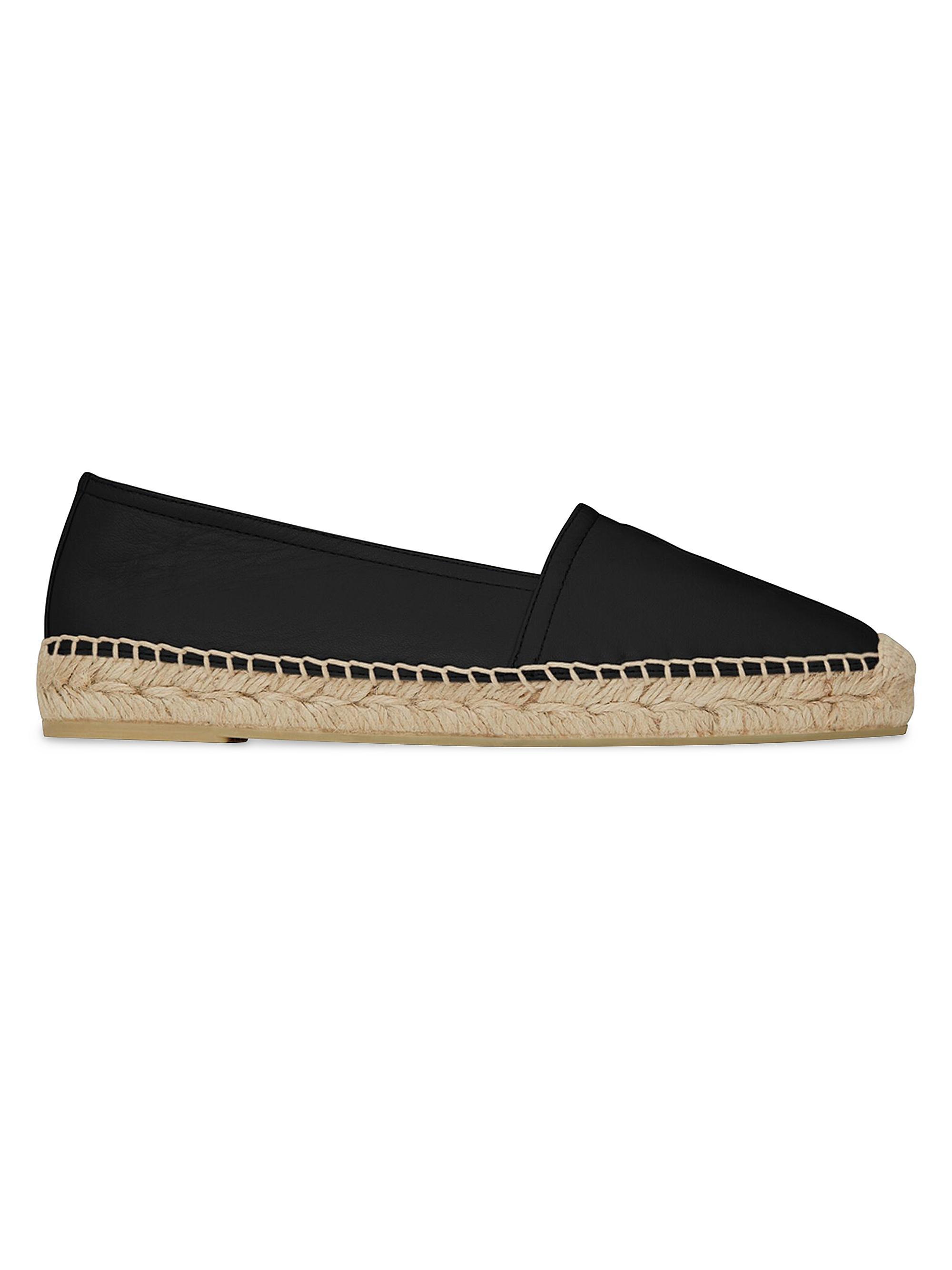 Saint Laurent Women's Monogram Espadrilles In Lambskin - Black