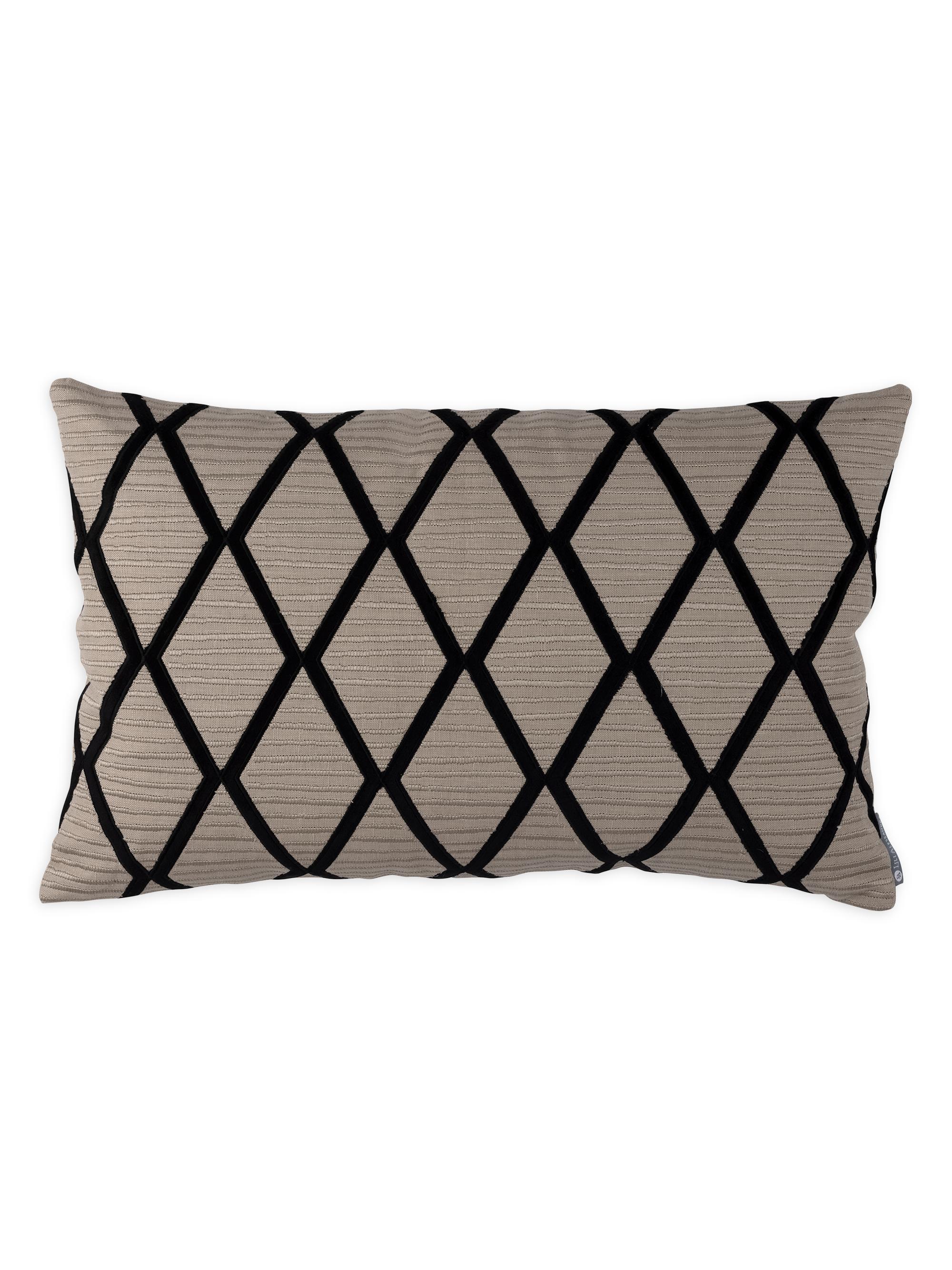 Lili Alessandra Small Brook Rectangle Pillow - Natural And Black 14 x 22