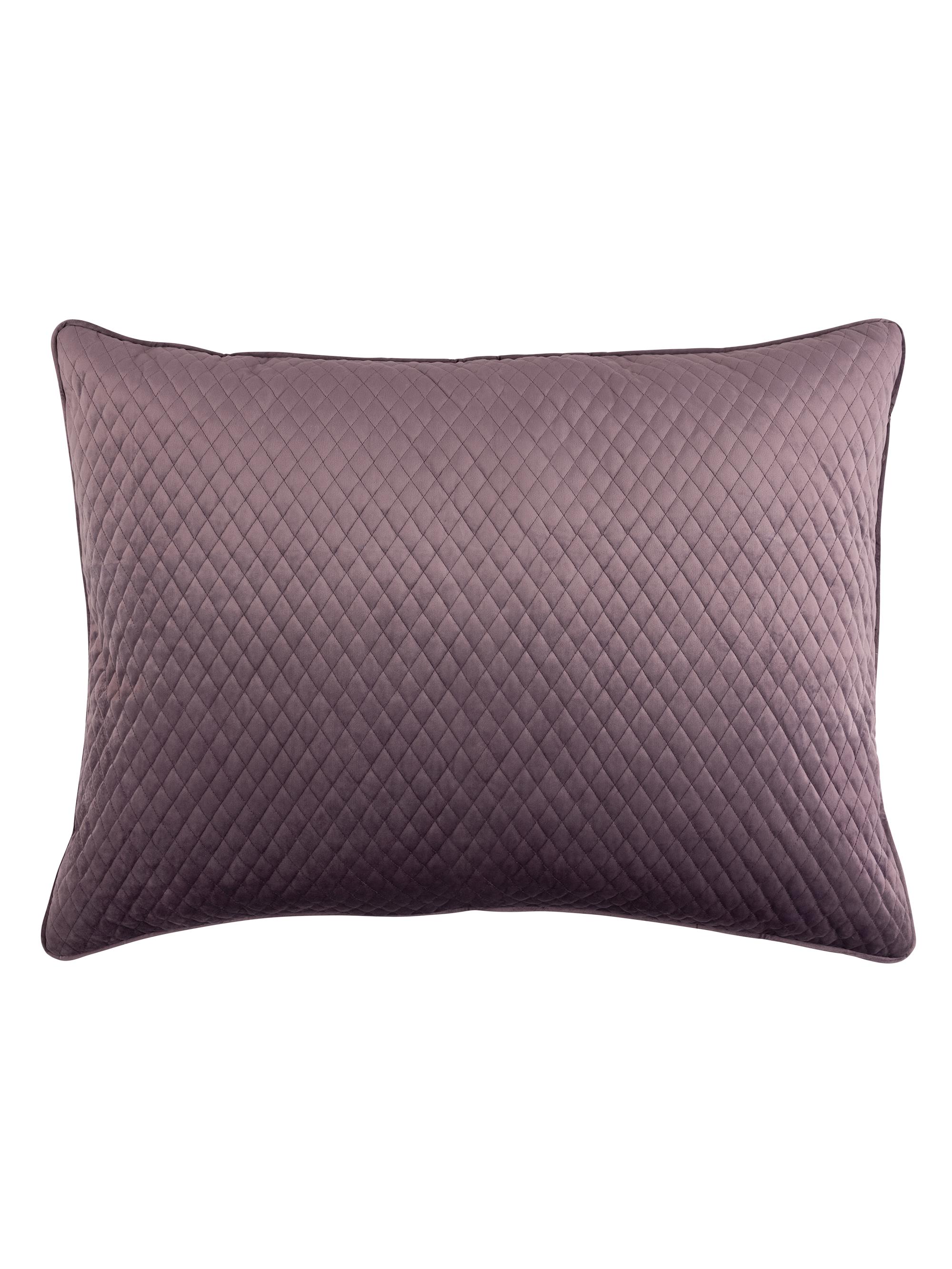 Lili Alessandra Valentina Velvet Quilted Standard Pillow - Raisin