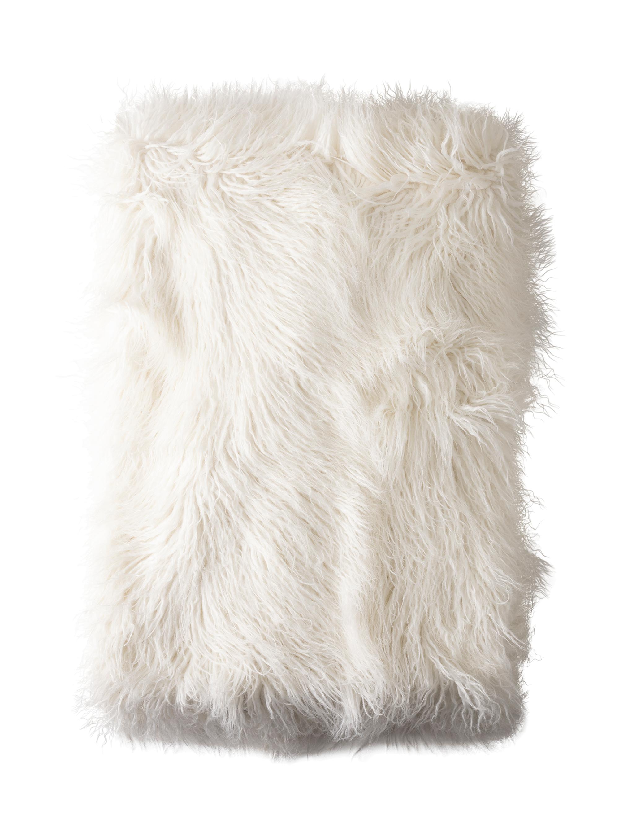 Lili Alessandra Faux Fur Coco Throw - White