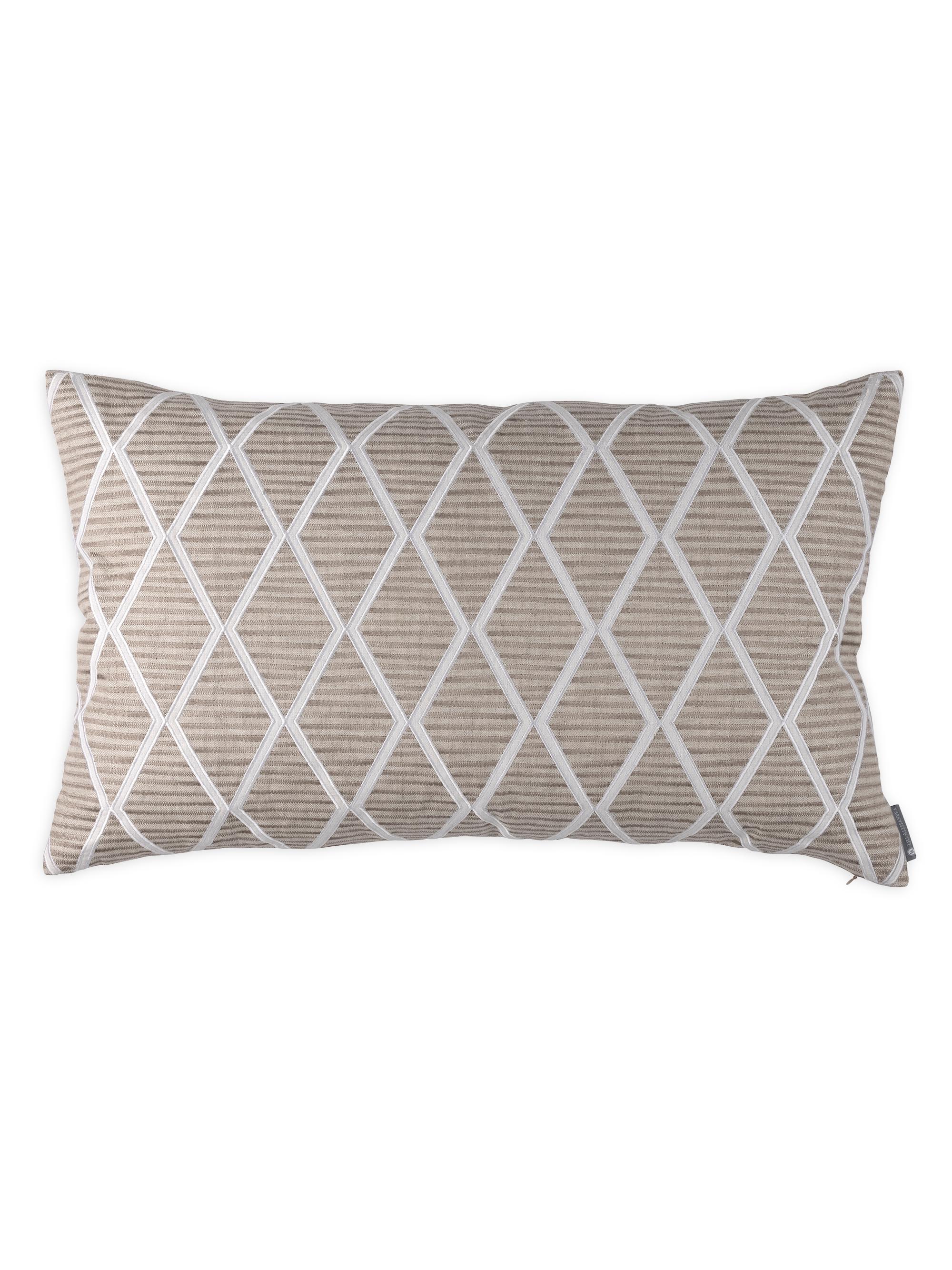 Lili Alessandra Large Brook Rectangle Pillow - Natural And White 18 x 30