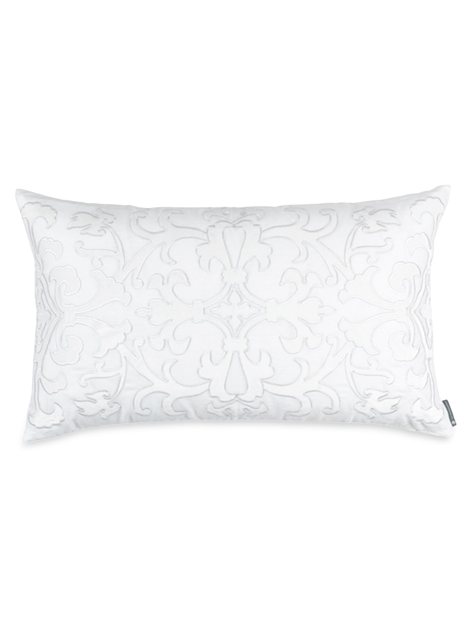 Lili Alessandra Large Olivia Rectangle Pillow - White 18 x 30