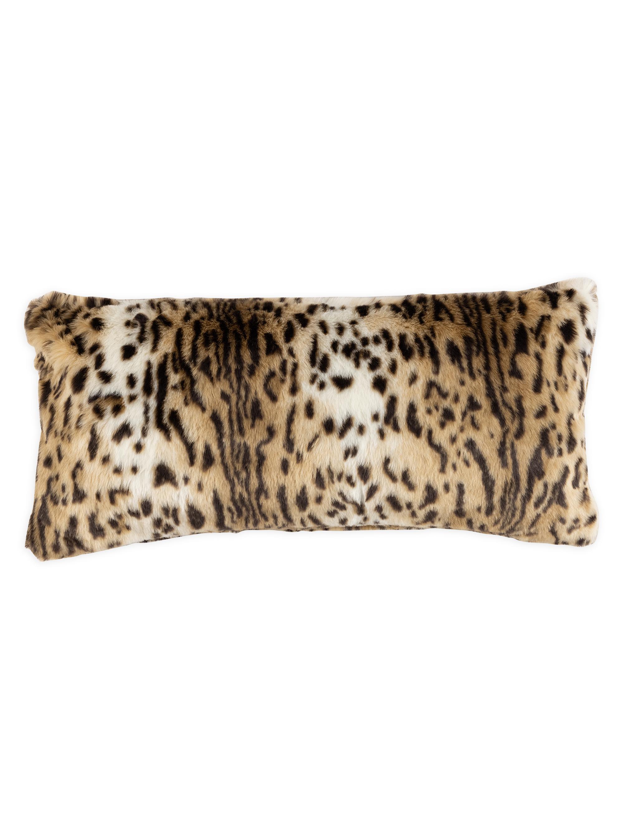Lili Alessandra Leopard Faux Fur Rectangular Pillow - Leopard