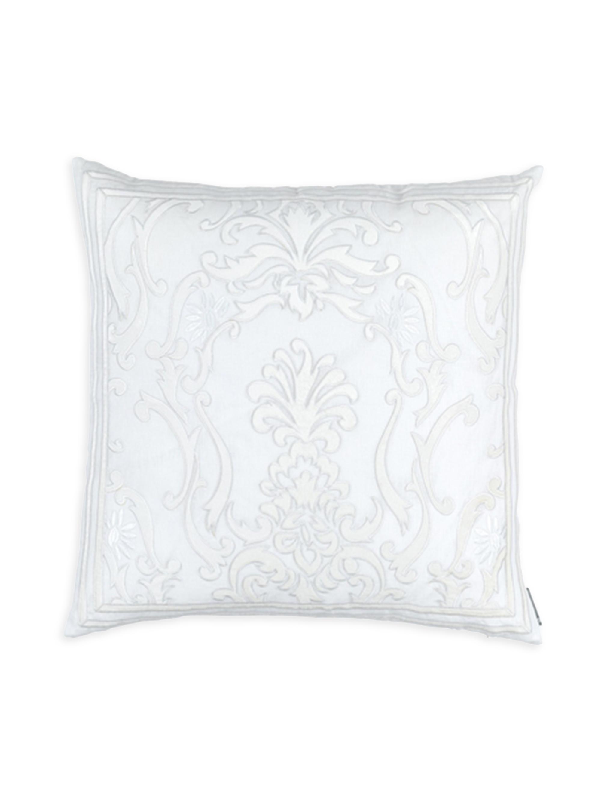 Lili Alessandra Louie Linen & Velvet Square Pillow - White