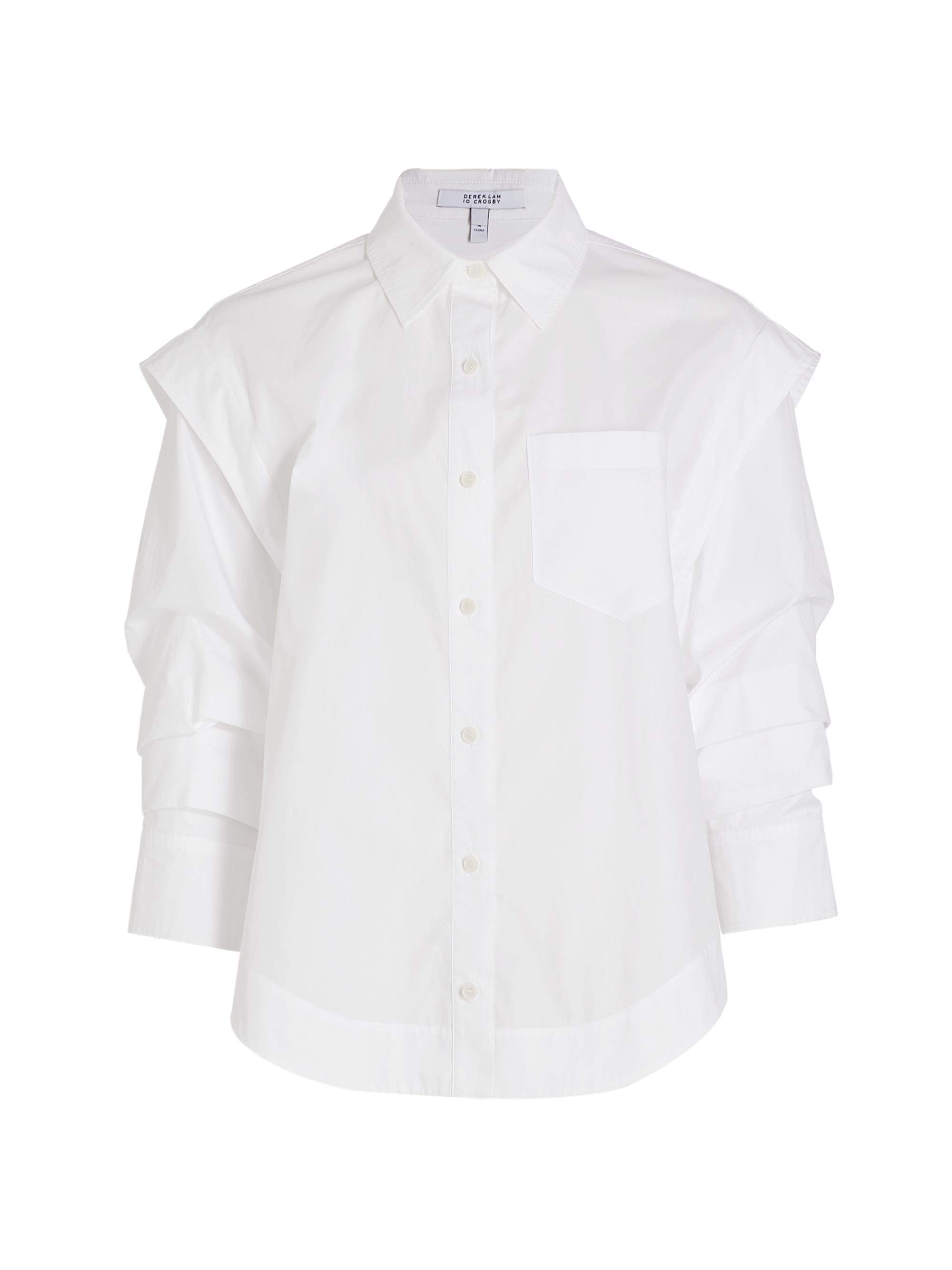 PARIS シャツ Derek Lam 10 Crosby Marley Ruched Sleeve Button Down | Saks Fifth