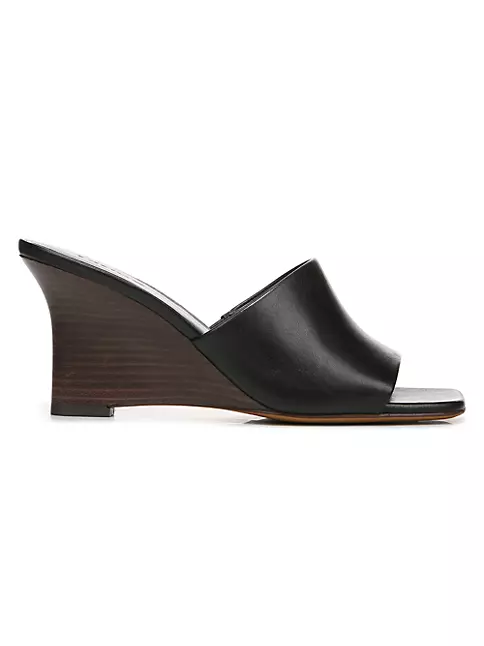 Shop Vince Pia 75MM Leather Wedge Sandals