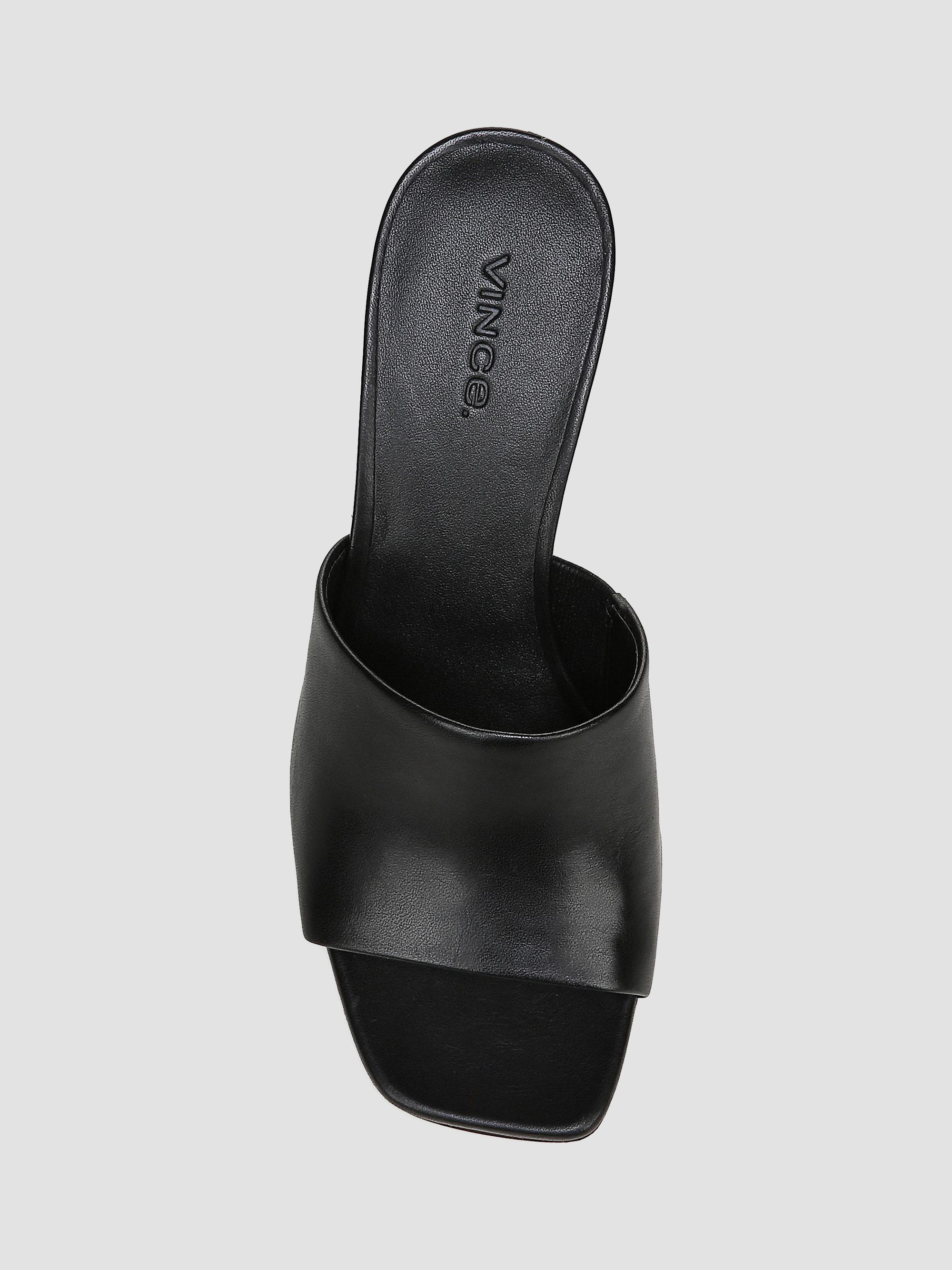 Vince Women's Pia 75MM Leather Wedge Sandals - Black | Thumbnail 5