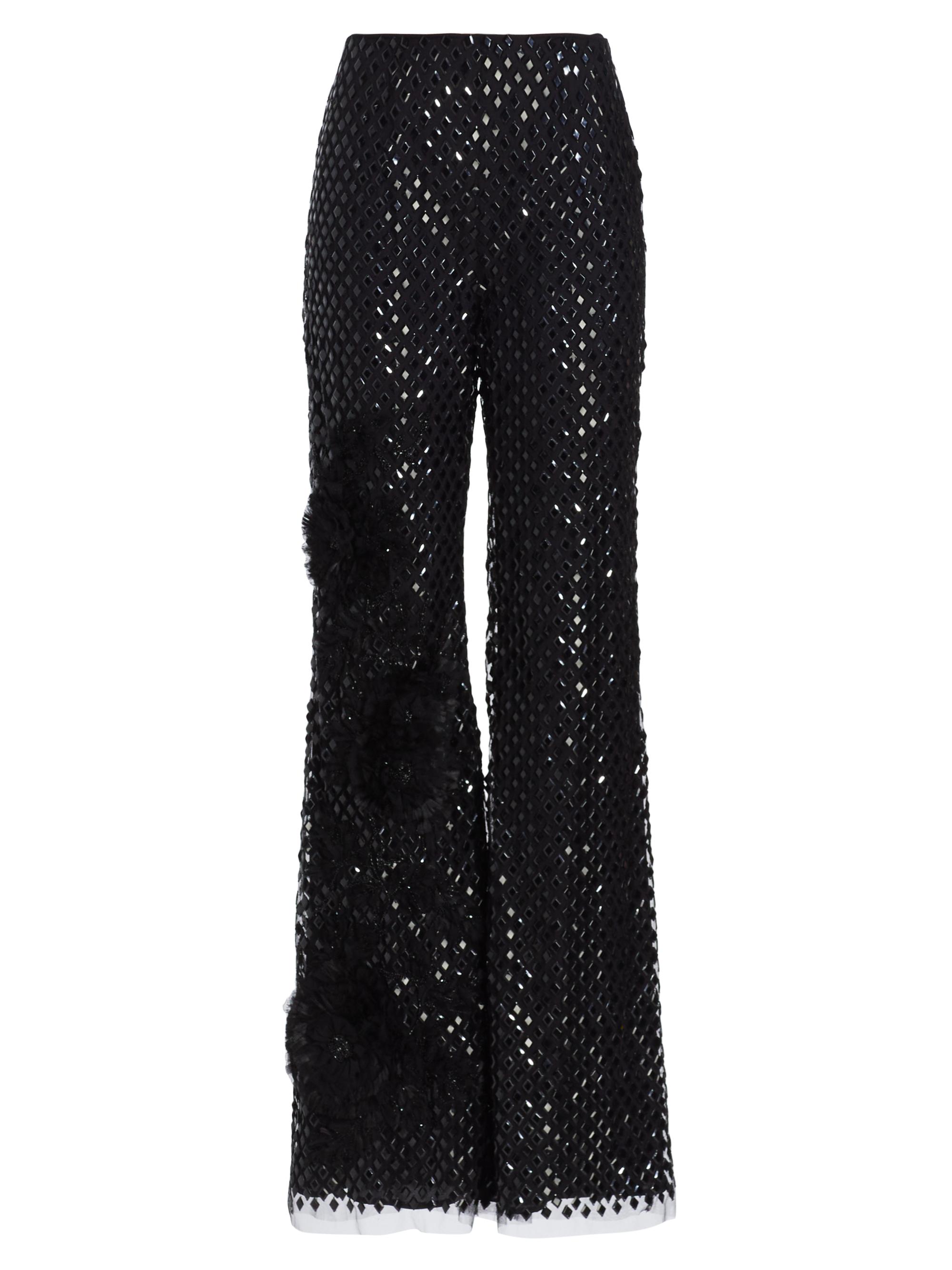 Alberta Ferretti Women's Sequined Party Pants - Black