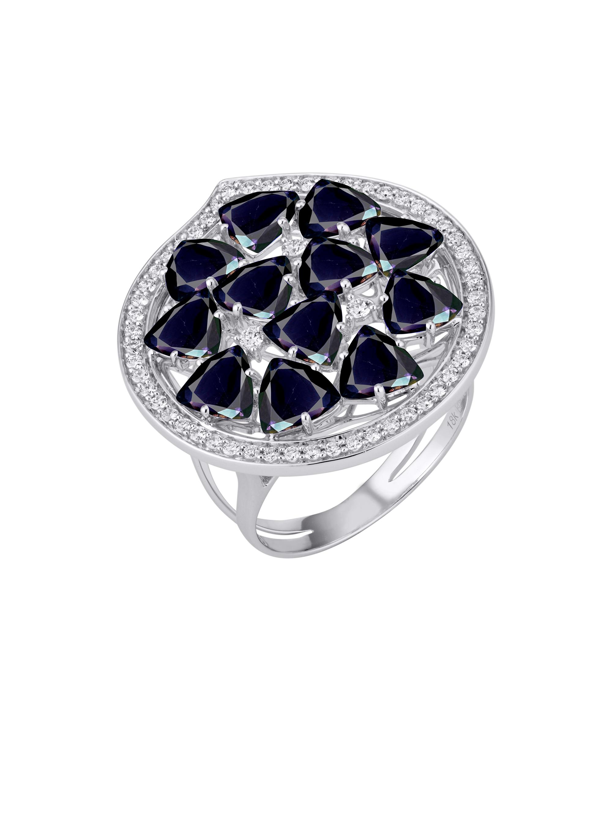 Hueb Women's Mirage 18K White Gold, Violet Iolite & 0.34 TCW Diamond Ring - White Gold