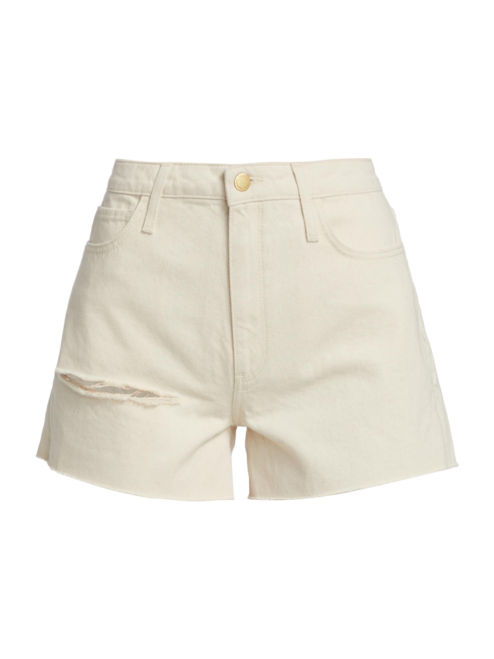 Triarchy Women's Frayed Cotton Shorts - Off White