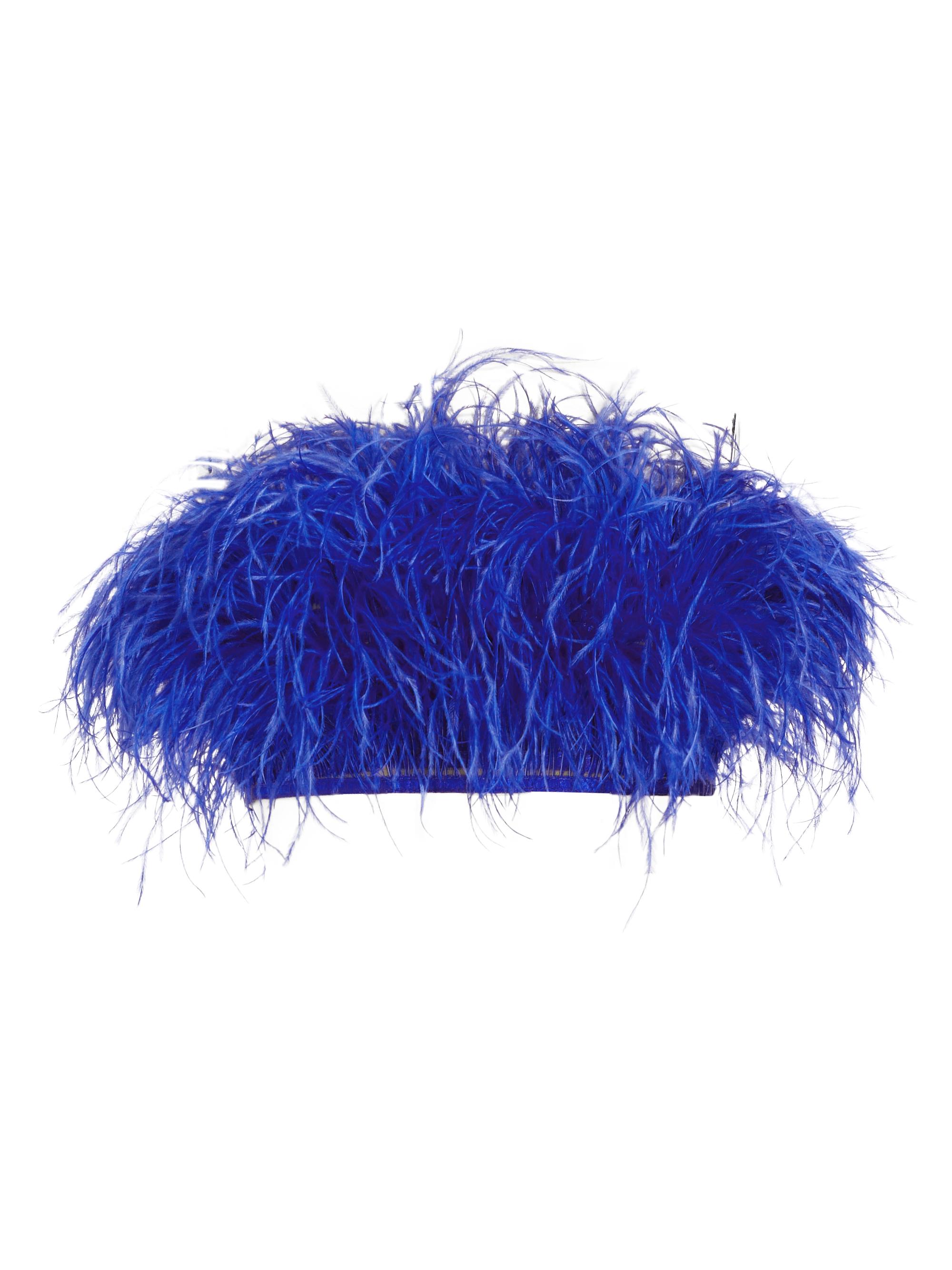 Bronx and Banco Women's Afiya Strapless Ostrich Feather Top - Cobalt