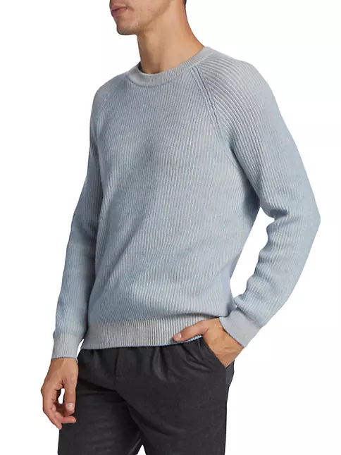 Shop Brunello Cucinelli Rib-Knit Cashmere Crewneck Sweater | Saks