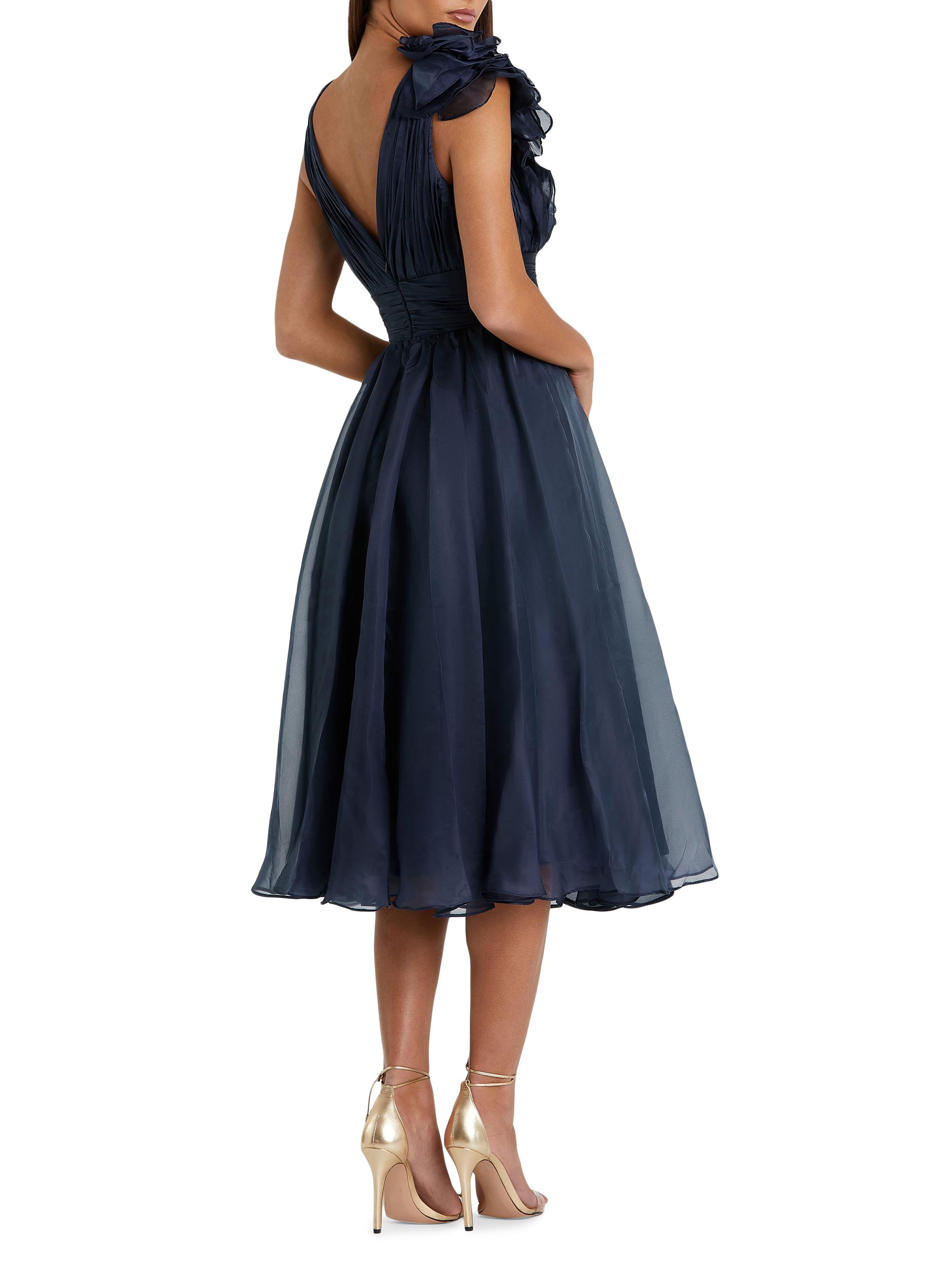 slim fit dress slacks Joseph Ribkoff Animal Print Fit and Flare Dress – Flowy Chiffon Midi —  AfterRetail main image 0