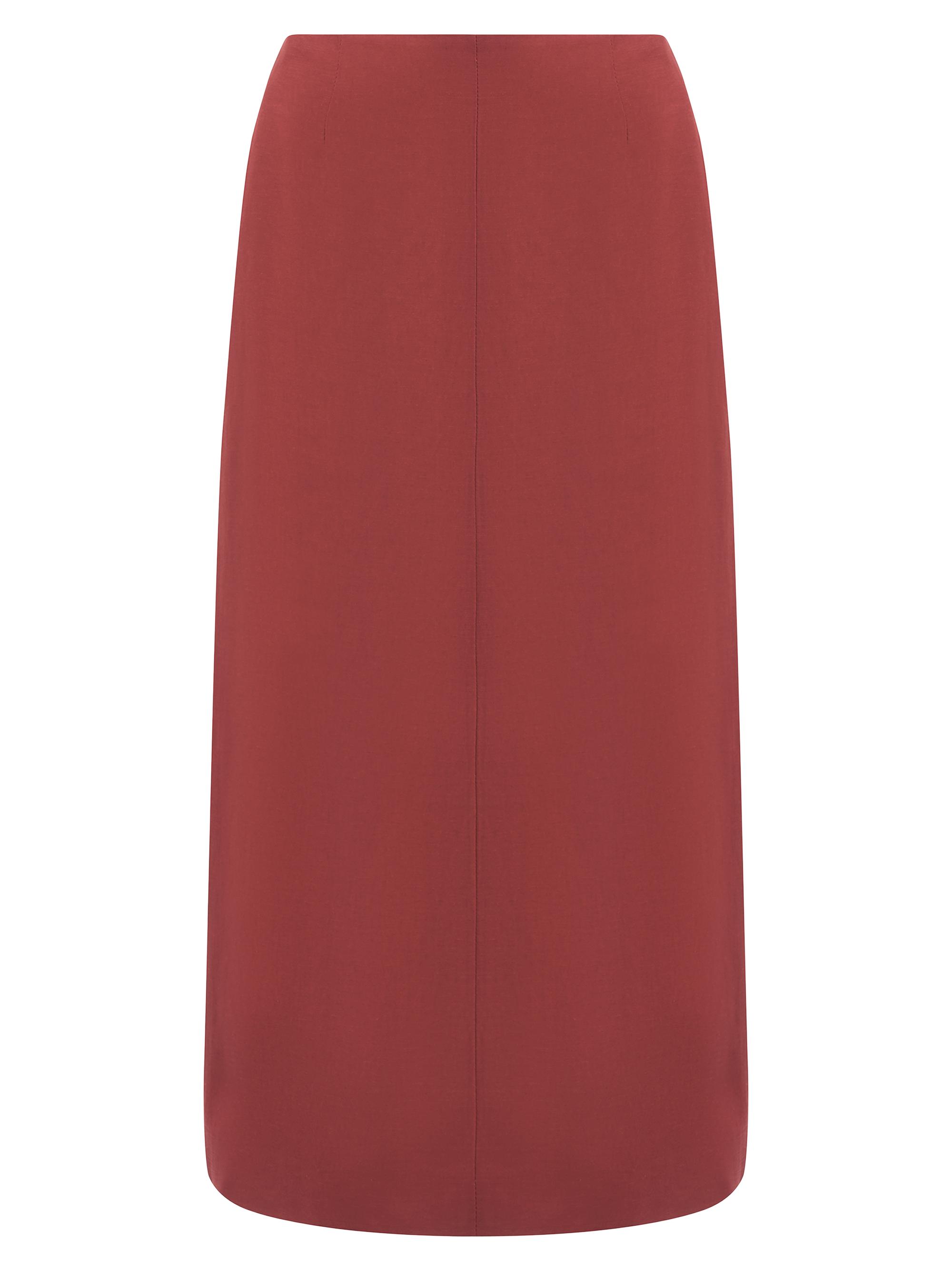 Halston Women's Evan High-Waisted Midi-Skirt - Russet