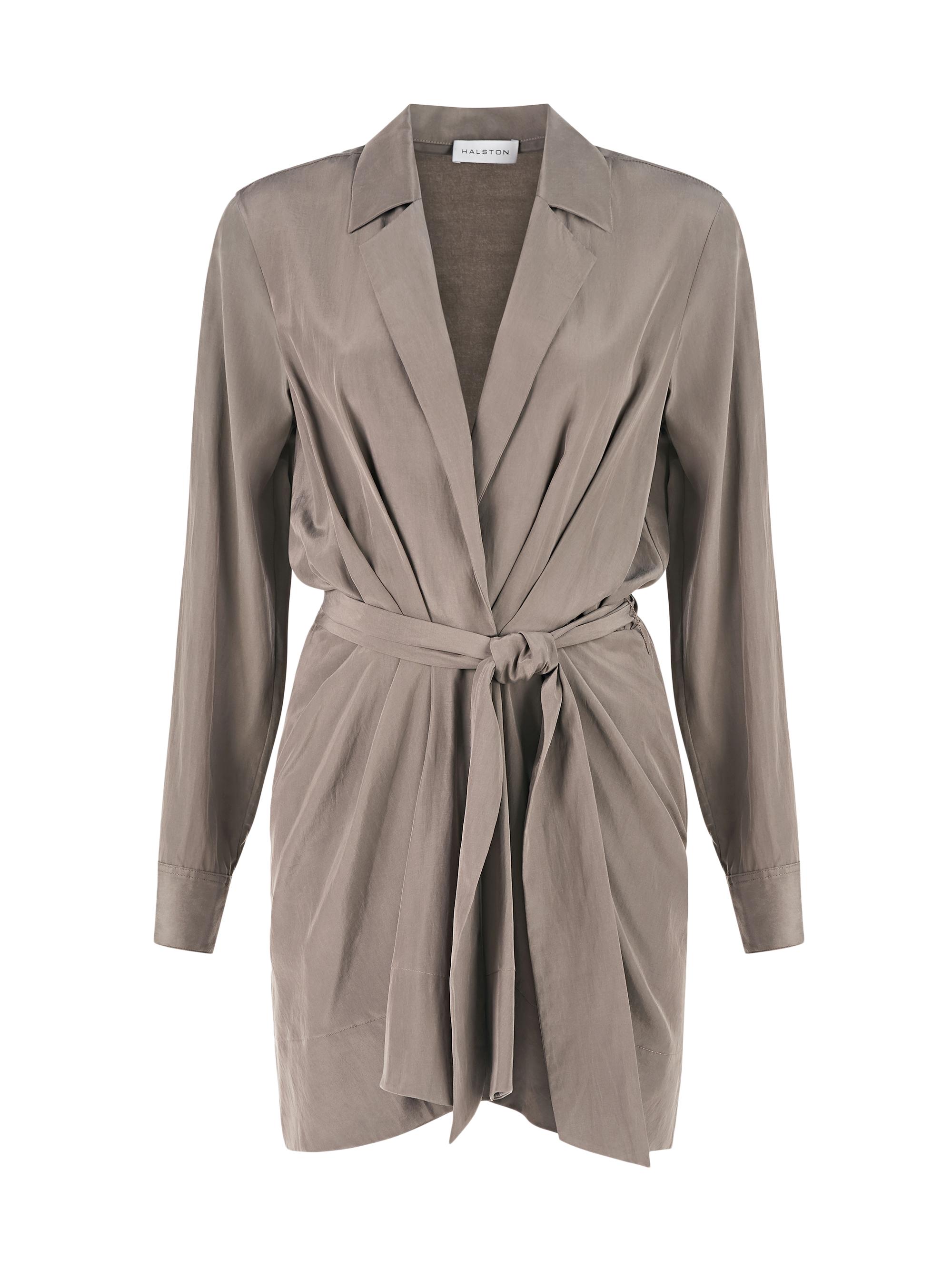 Halston Women's Margo Gathered Crepe De Chine Minidress - Granite