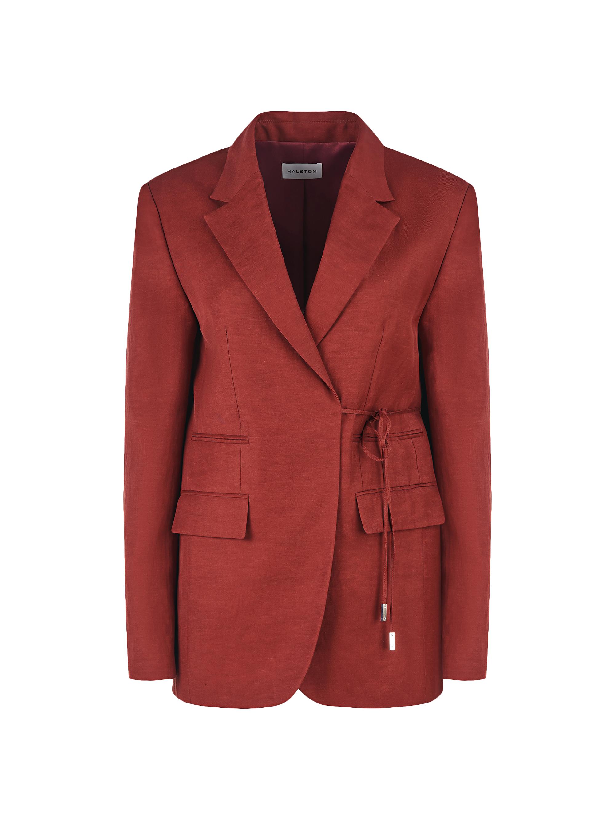 Halston Women's Harper Oversized Tie-Front Blazer - Russet