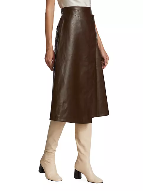 Louis Vuitton Leather Apron Tab Mini Wrap Skirt