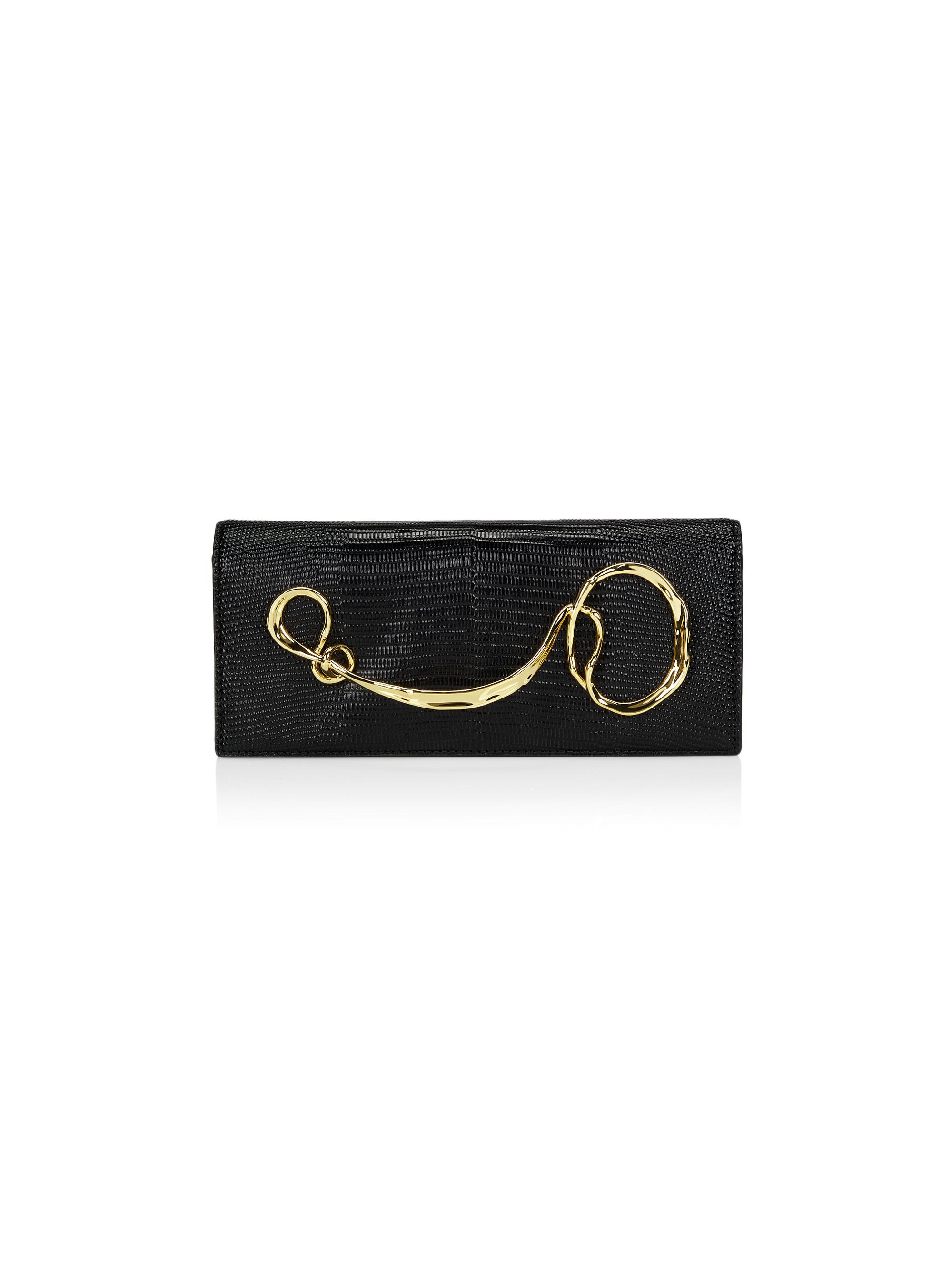 Alexis Bittar Women's Lizard-Embossed Leather Clutch - Black