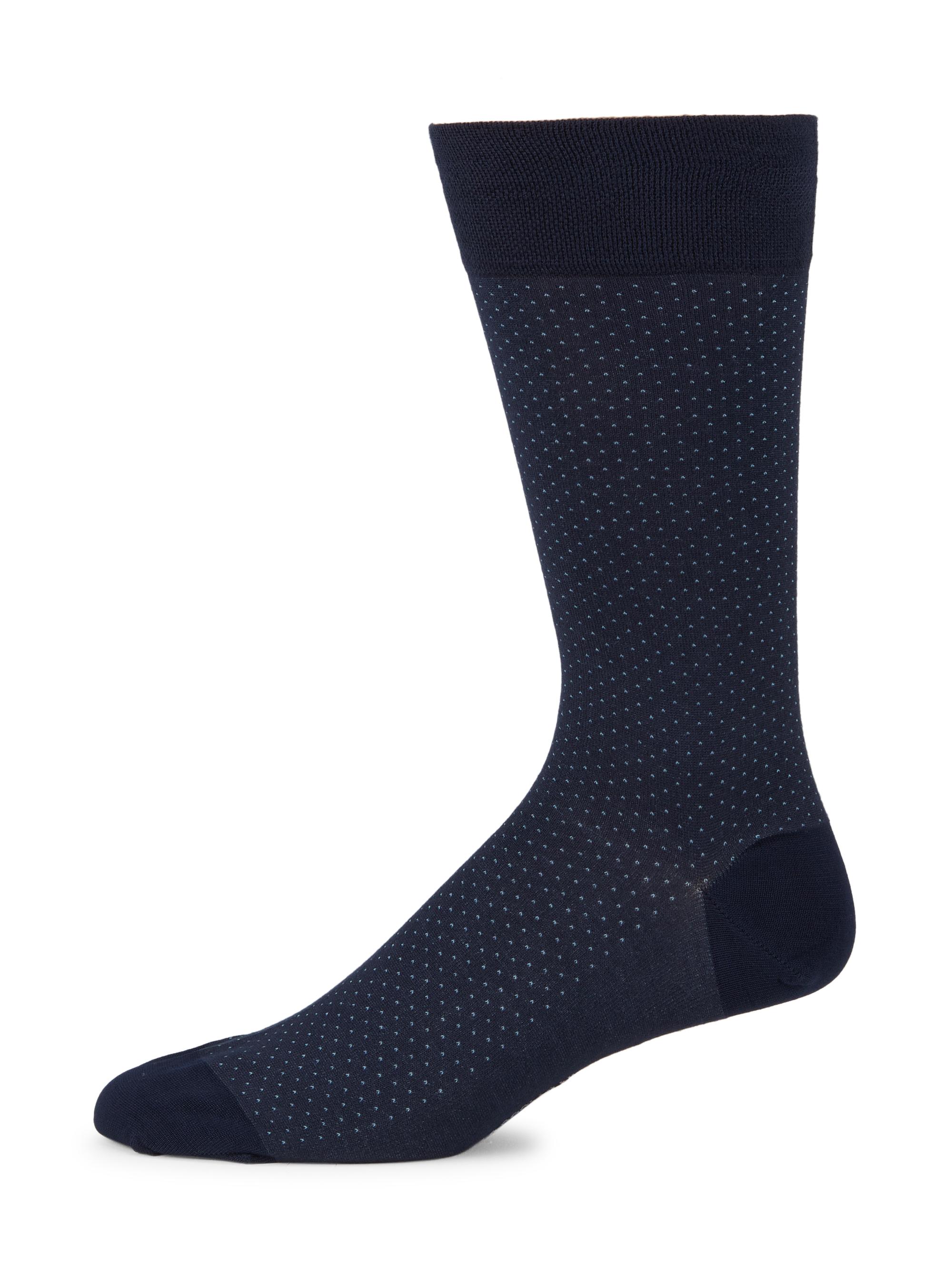 Marcoliani Men's Fresh Of Modal Micro Pindot Socks - Navy