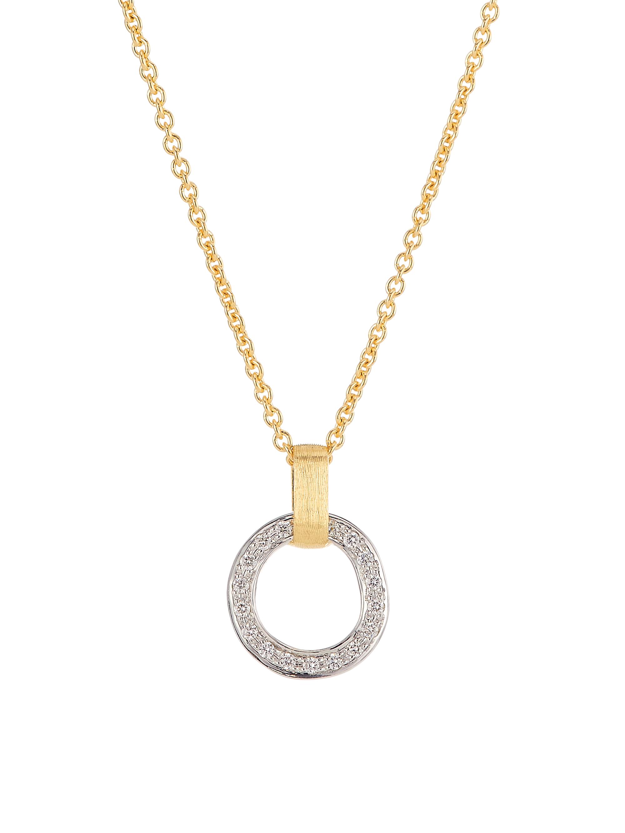 Marco Bicego Women's Jaipur Two-Tone 18K Gold & Diamond Hoop Pendant Necklace - Yellow Gold