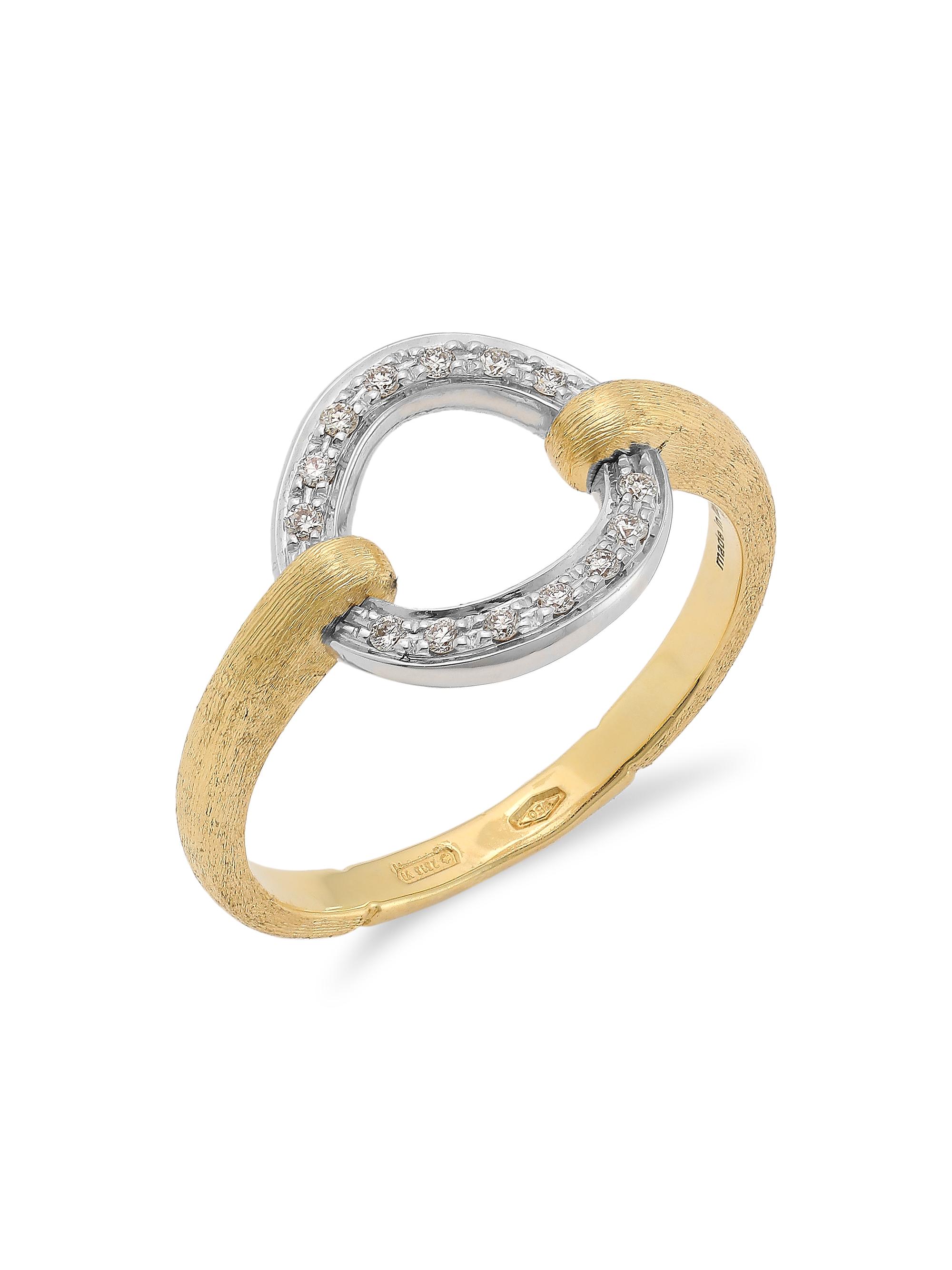 Marco Bicego Women's Jaipur Two-Tone 18K Gold & Diamond Flat-Link Ring - Gold