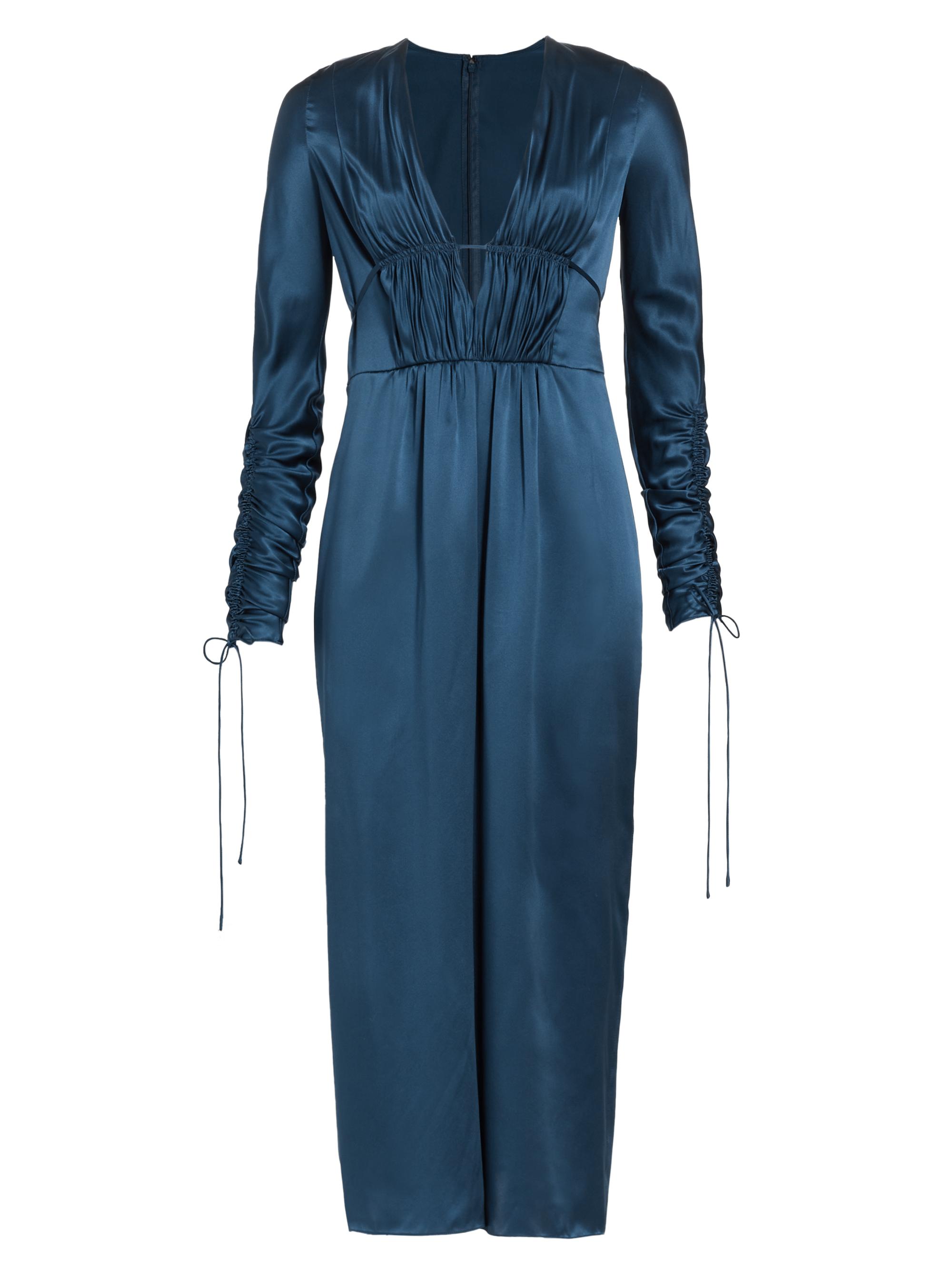 Alejandra Alonso Rojas Women's Silk Satin Midi-Dress - Navy