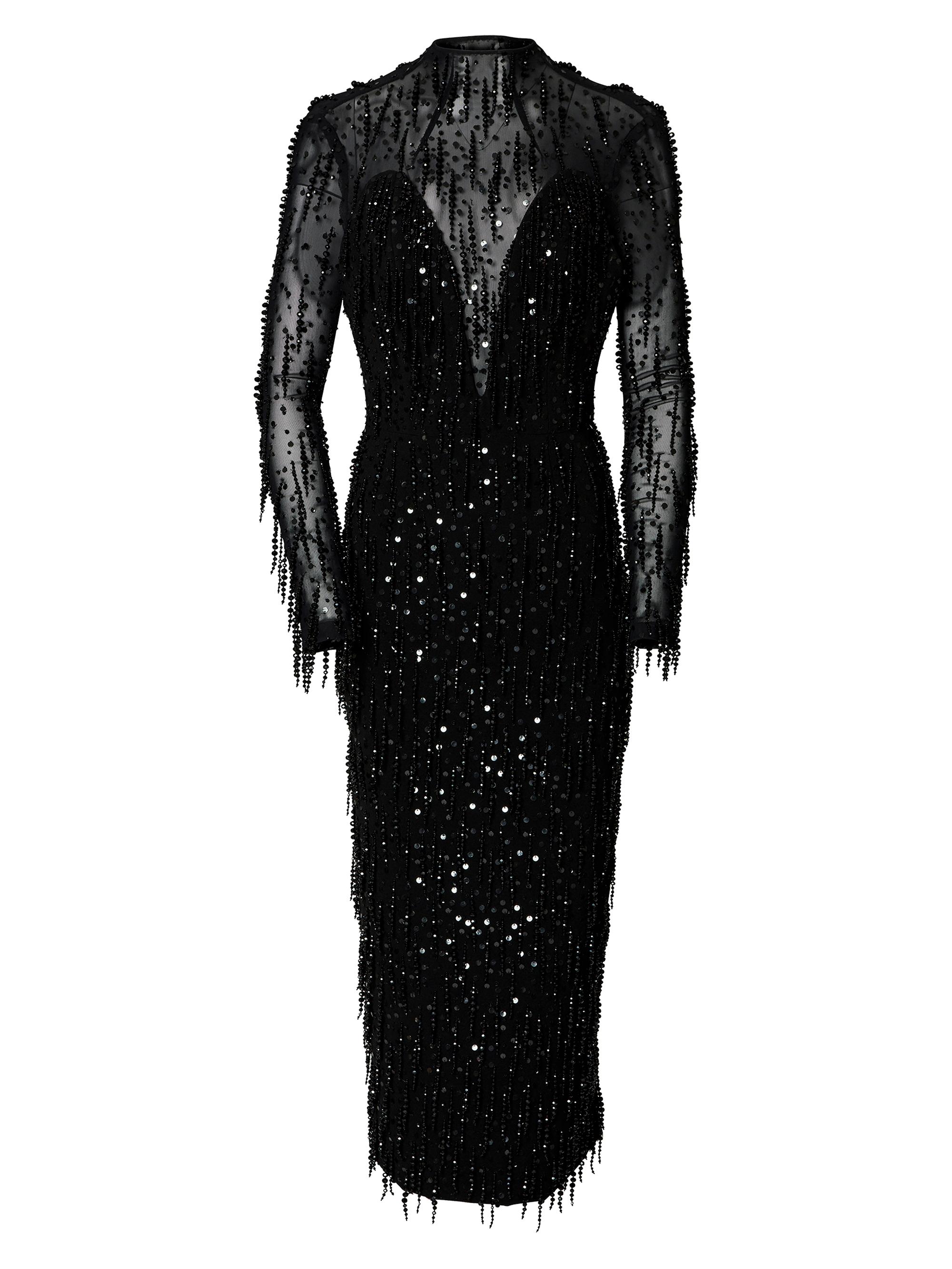 Carolina Herrera Metallic Long-Sleeve Dress | Saks Fifth Avenue