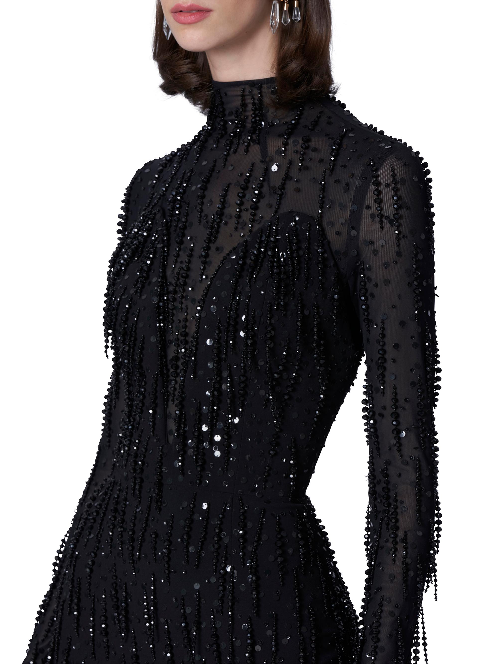 Carolina Herrera Metallic Long-Sleeve Dress | Saks Fifth Avenue