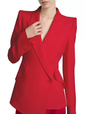 Valentino checked single-breasted blazer - Red