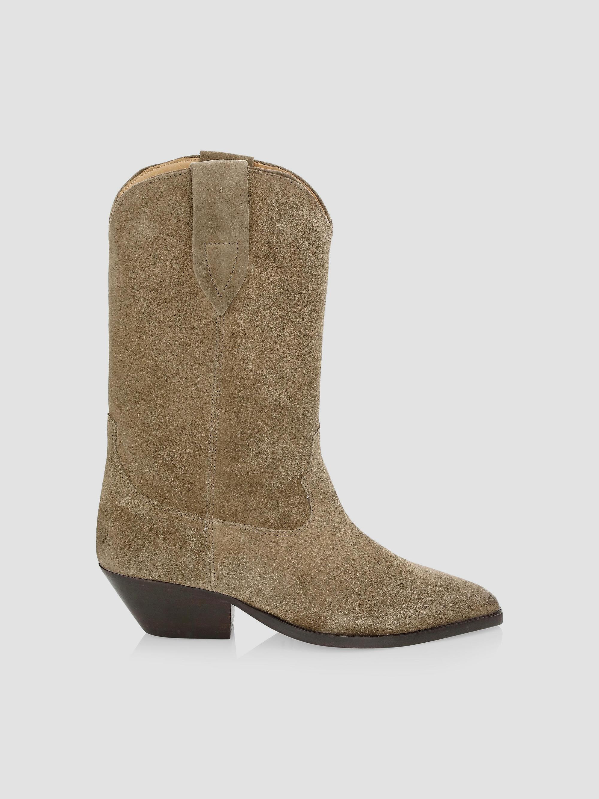 Isabel Marant Women's Duerto 40MM Suede Western Boots - Taupe | Thumbnail 6