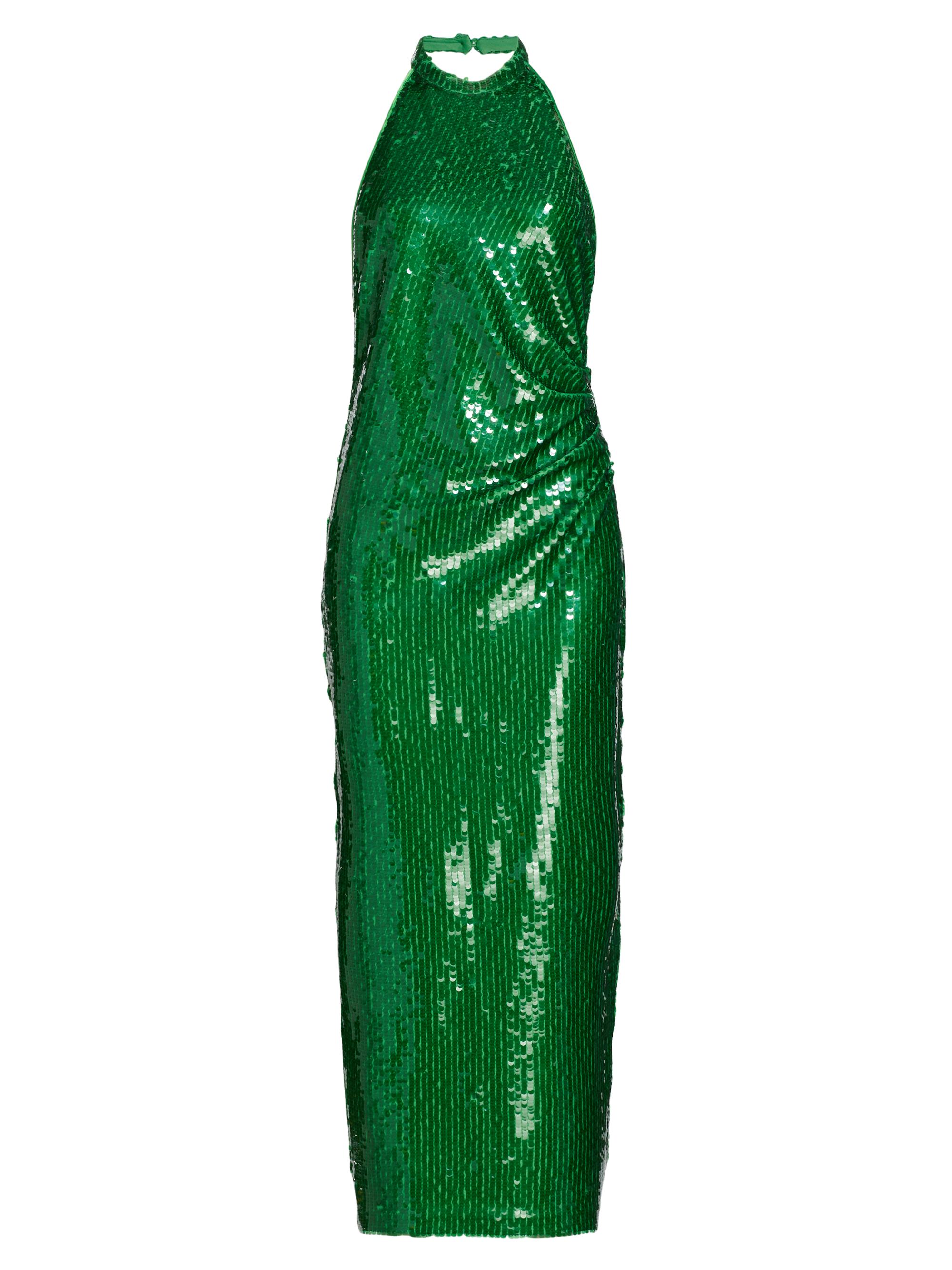 Ronny Kobo Women's Alix Sequined Halter Gown - Green Sequin