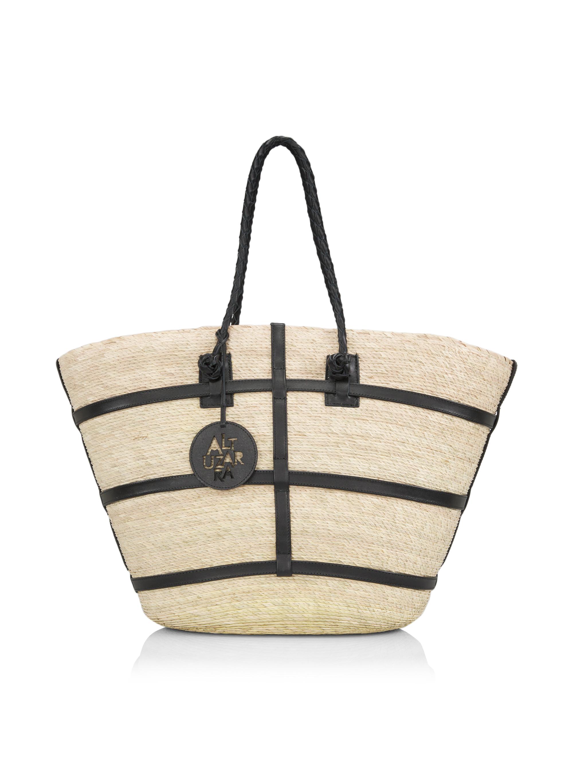 Altuzarra Women's Watermill Leather-Trimmed Straw Tote - Natural White