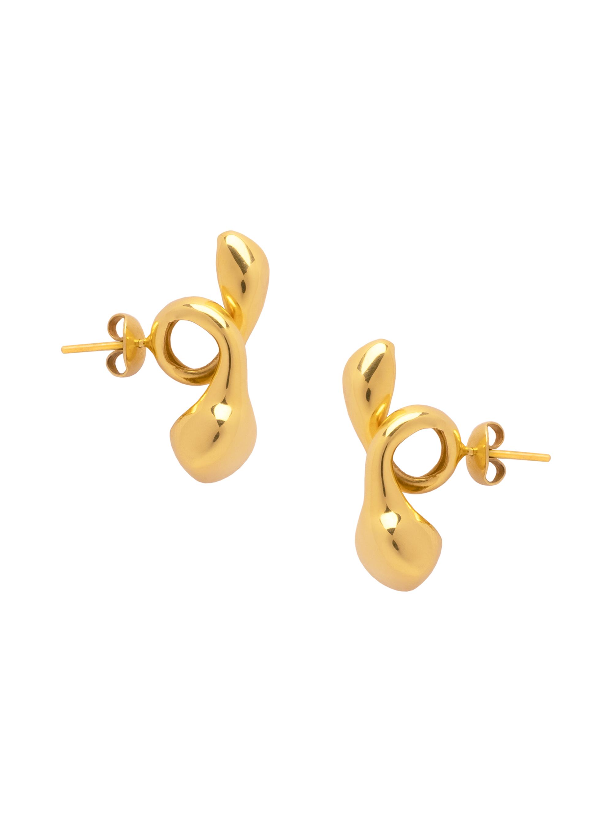 Misho Women's Pods Collection Pebble Pod 22K Gold-Plated Earrings - Yellow Gold
