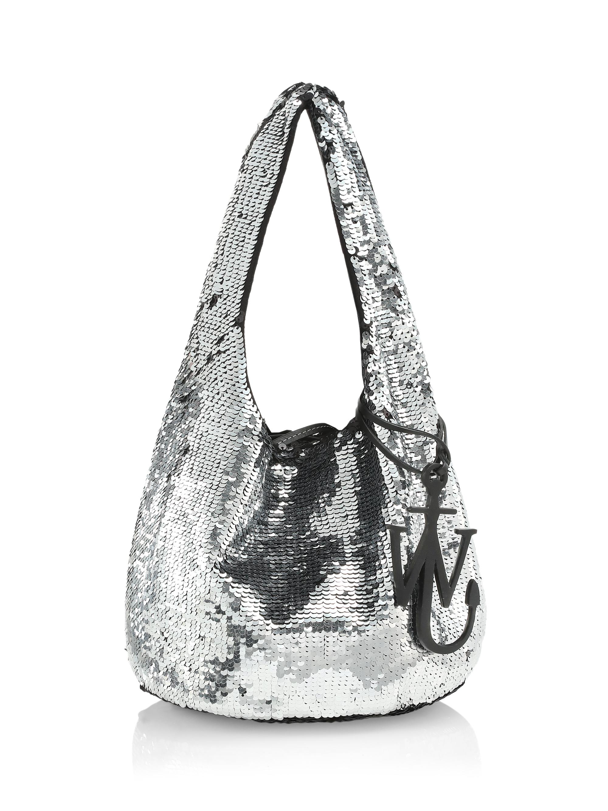 JW Anderson Women's Mini Sequin Shopper - Silver
