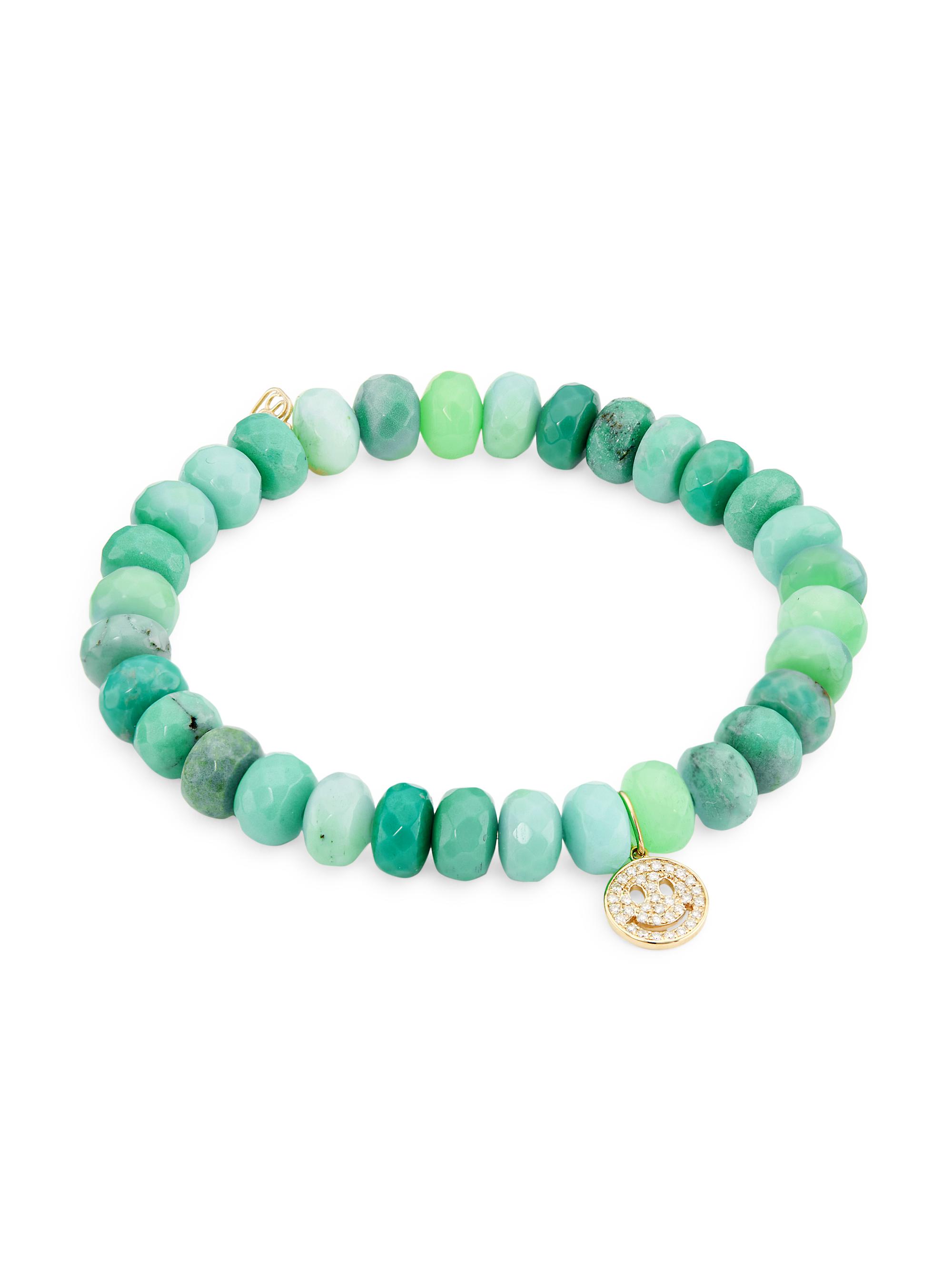 Sydney Evan Women's Icon 14K Yellow Gold, Diamonds & Green Opa Bracelet