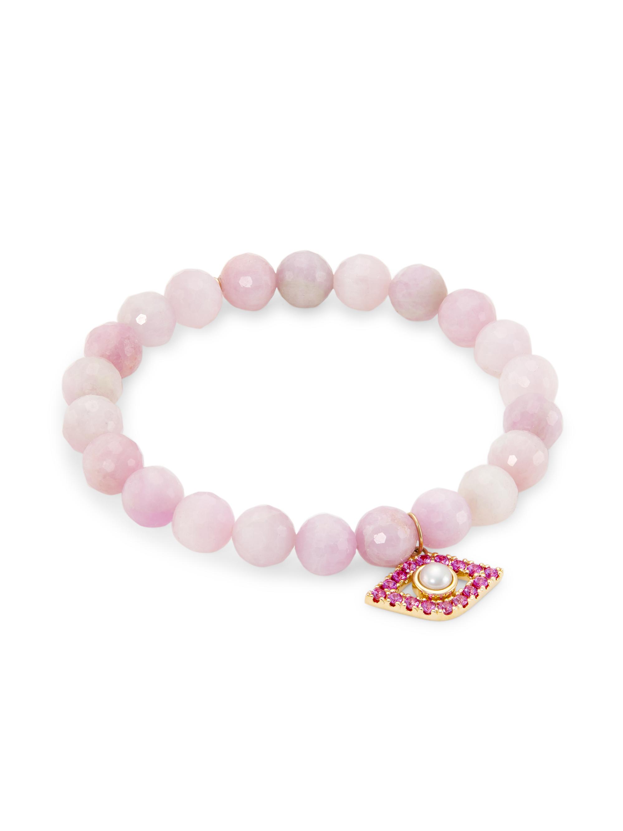 Sydney Evan Women's 14K Yellow Gold & Multi-Stone Evil-Eye Charm Bracelet