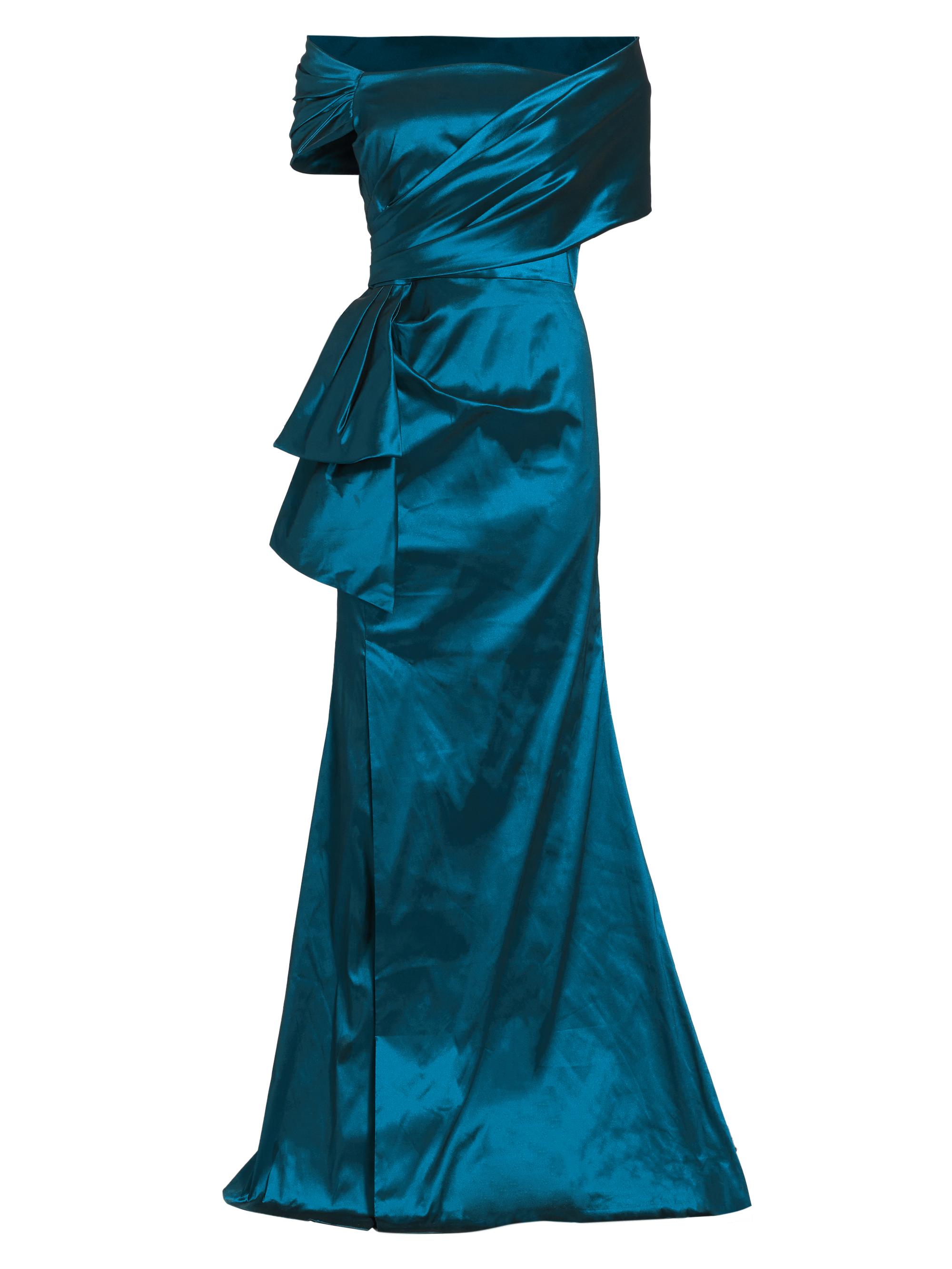 Teri Jon by Rickie Freeman Women's Satin Taffeta Gown - Peacock