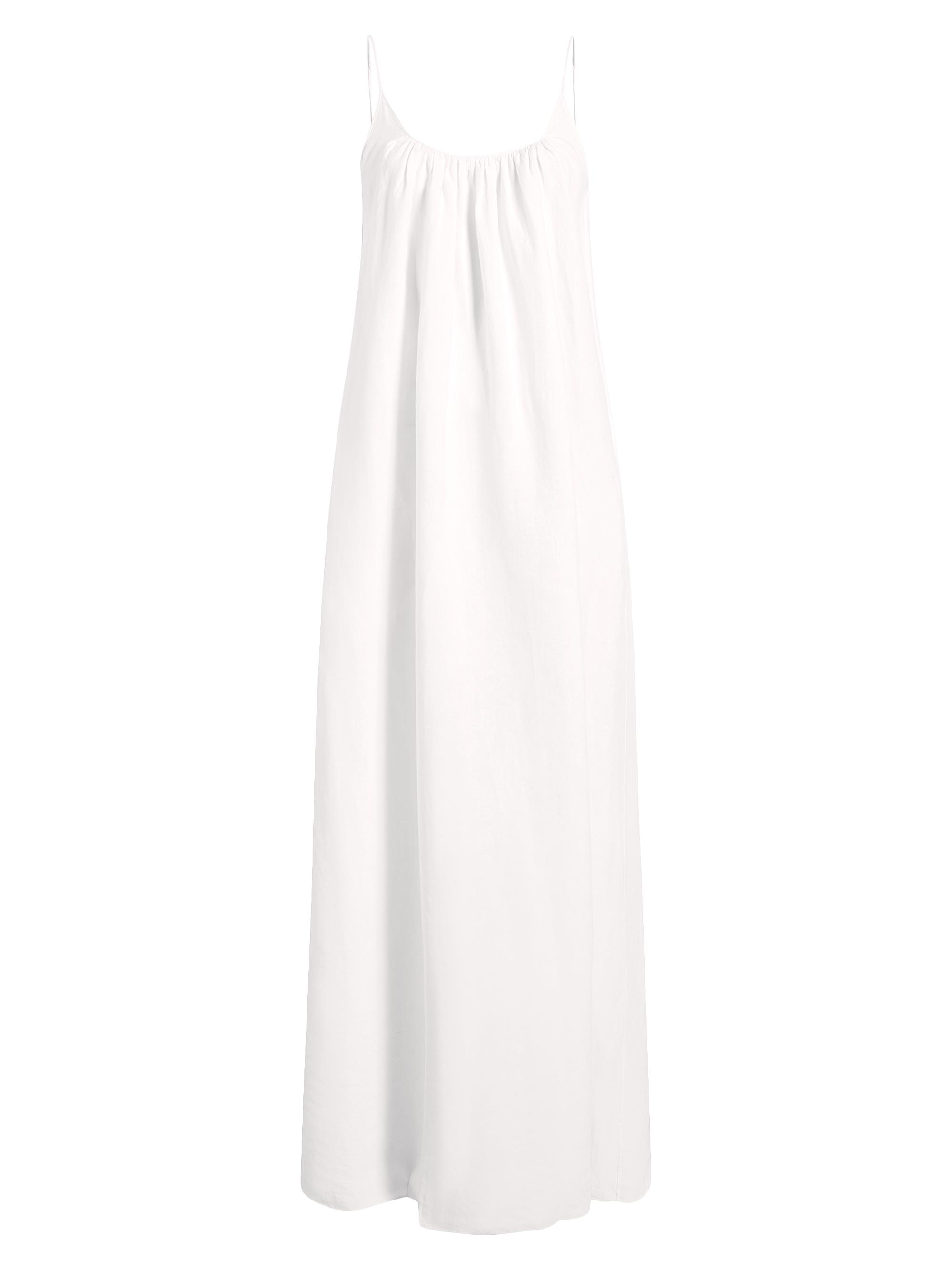 Another Tomorrow Women's Gathered Summer Dress - White
