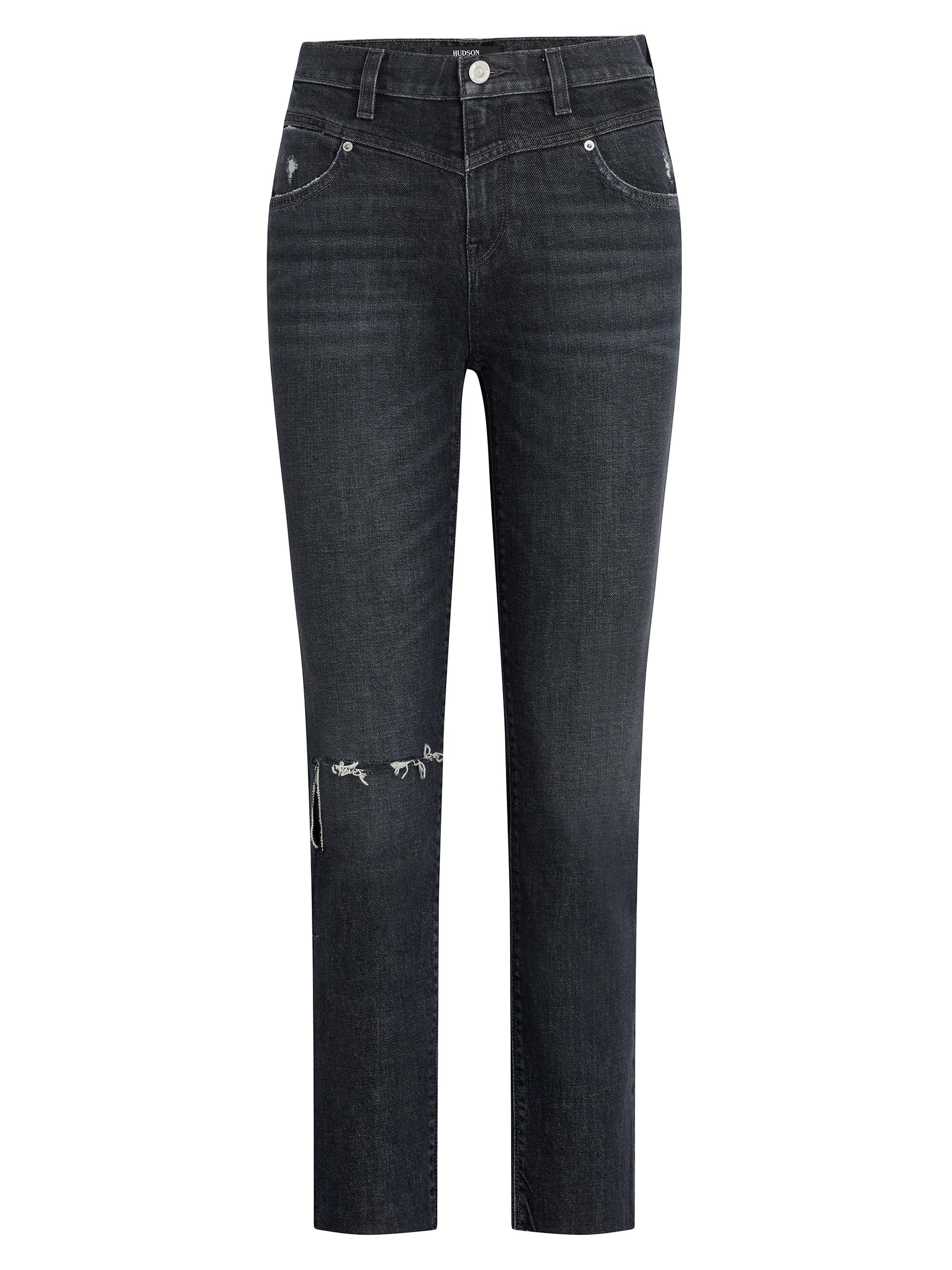 Hudson Jeans Women's Holly High-Rise Stretch Straight-Leg Jeans - Washed Black