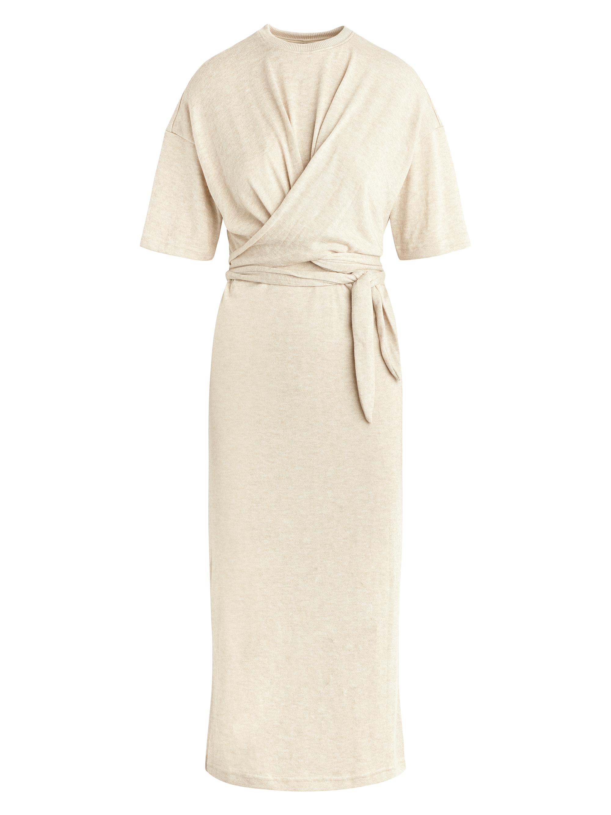 Hudson Jeans Women's Wrap-Effect Knit Sweater Dress - Warm Sand