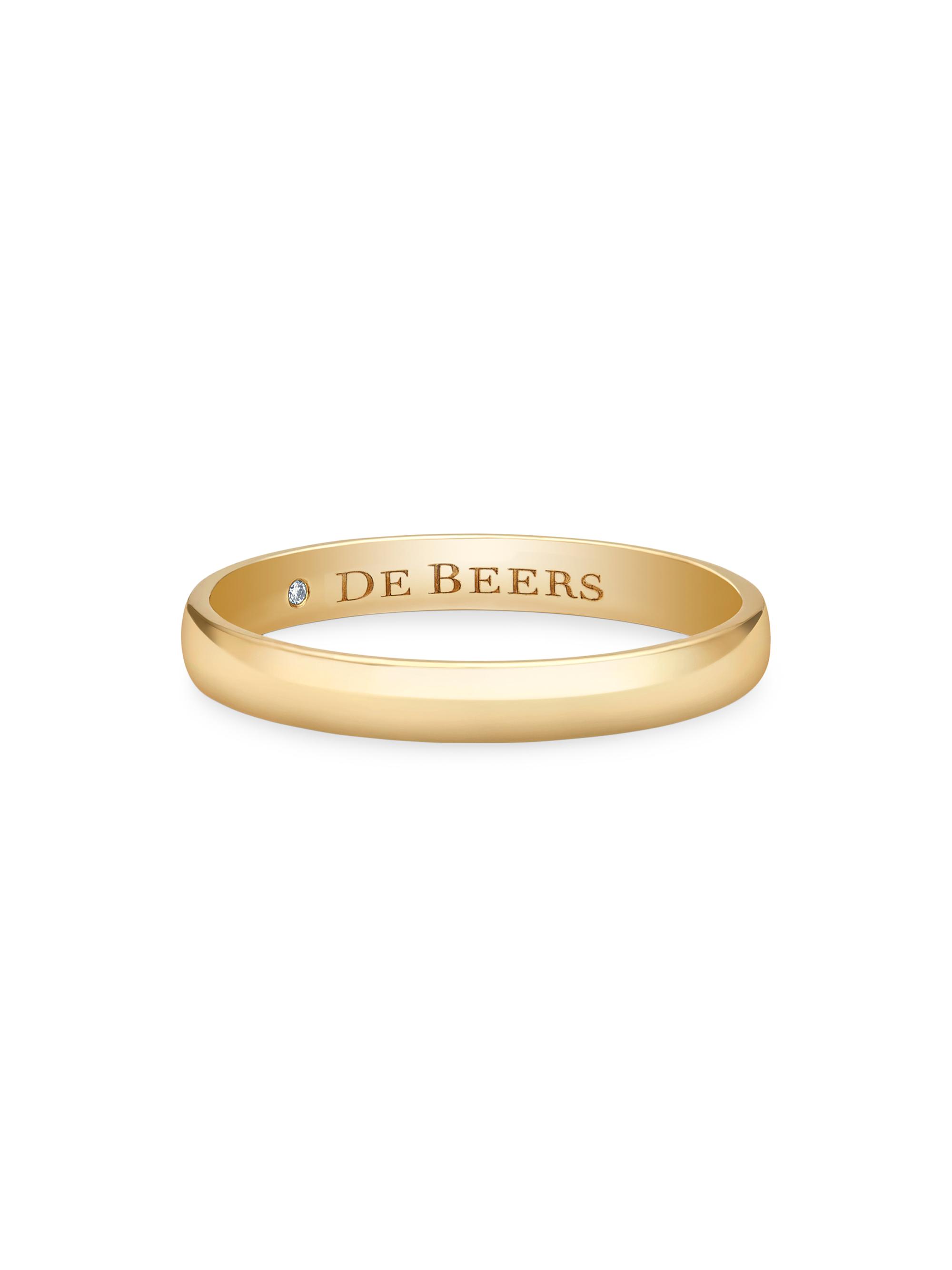De Beers Jewellers Wide Court Band 18K Yellow Gold Wedding Ring - Yellow Gold