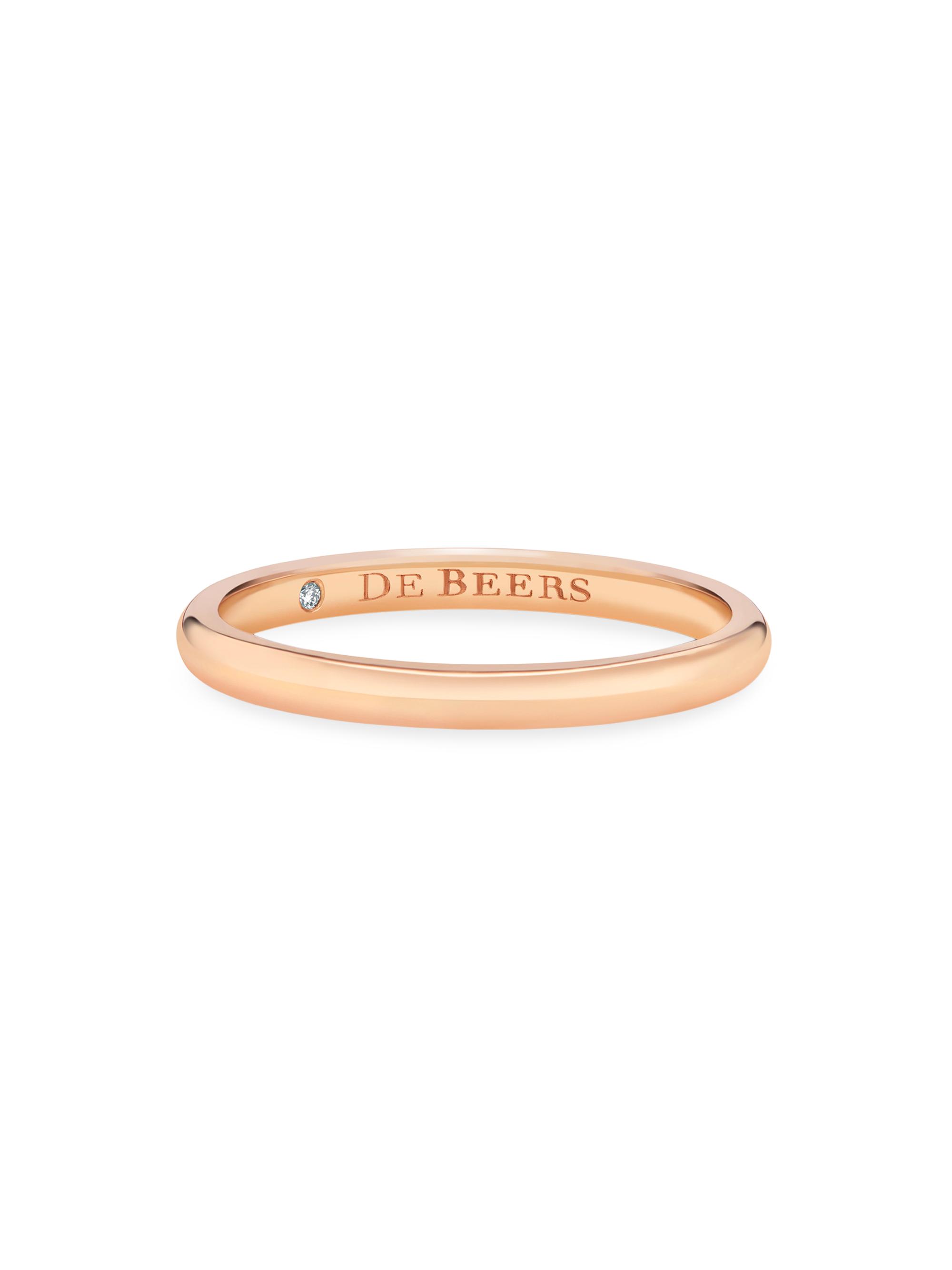 De Beers Jewellers Women's 18K Rose Gold Classic Wedding Band - Pink