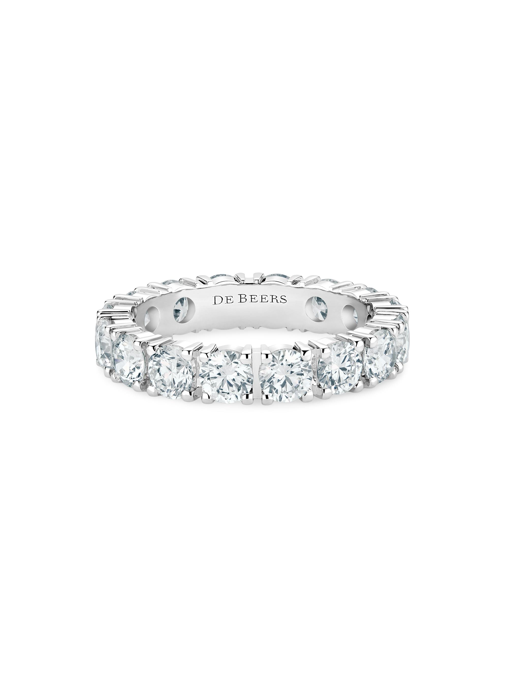 De Beers Jewellers Women's DB Classic Platinum & Natural Diamond Eternity Band/3.5MM - White