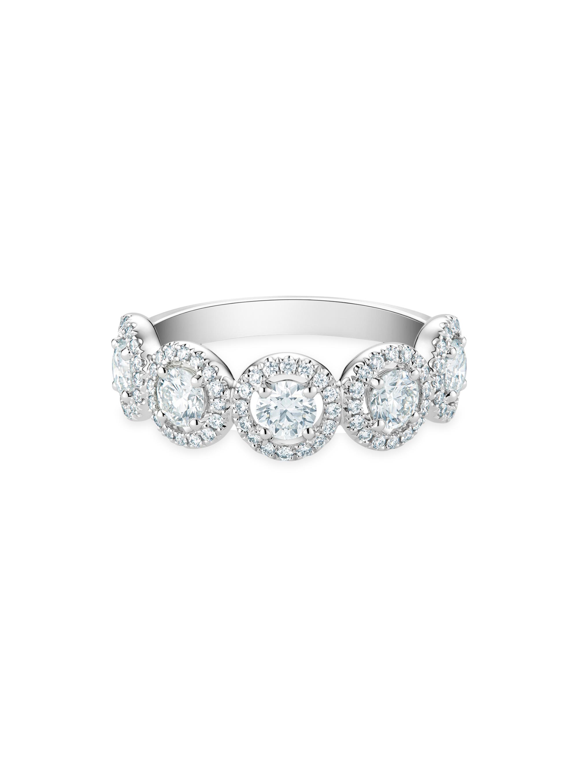 De Beers Jewellers Women's Aura Platinum & Diamond Half Eternity Band - White Gold