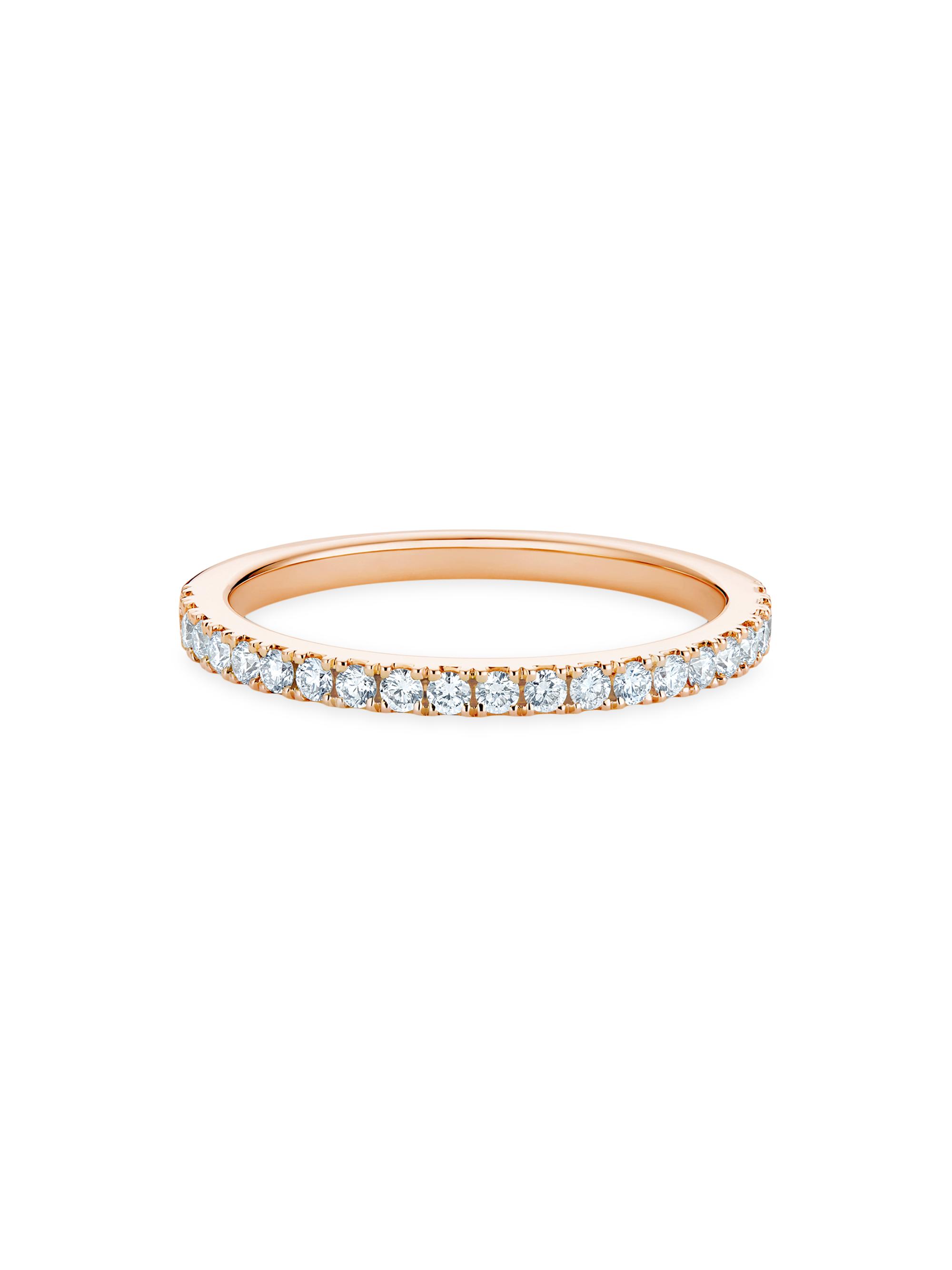 De Beers Jewellers Women's DB Classic 18K Rose Gold & Natural Diamond Half Eternity Band/1.7MM - Pink
