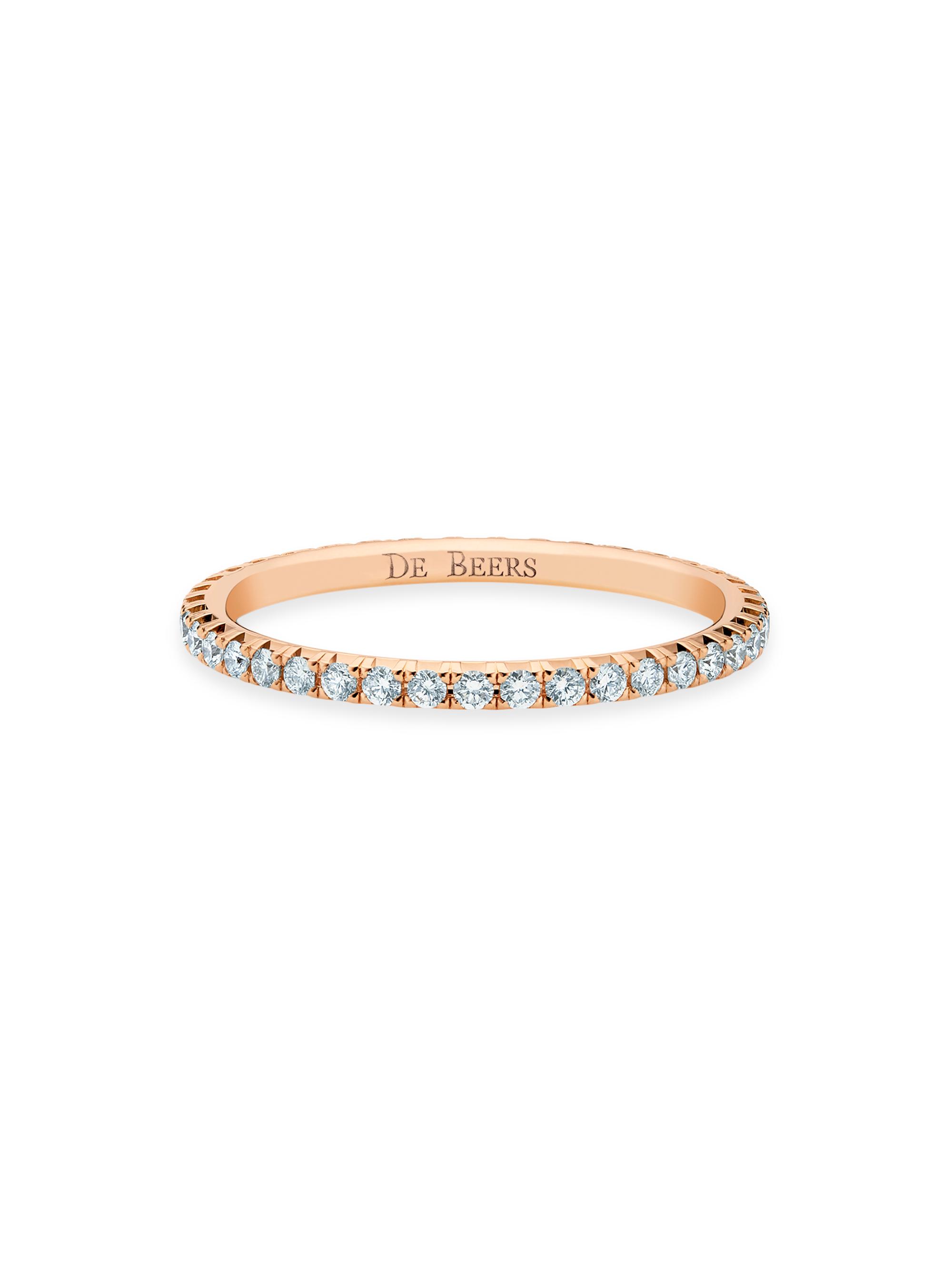 De Beers Jewellers Women's Aura 18K Rose Gold & Natural Diamond Eternity Band/1.62MM - Pink
