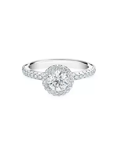 Aura Platinum & 1.09 TCW Diamond Halo Engagement Ring