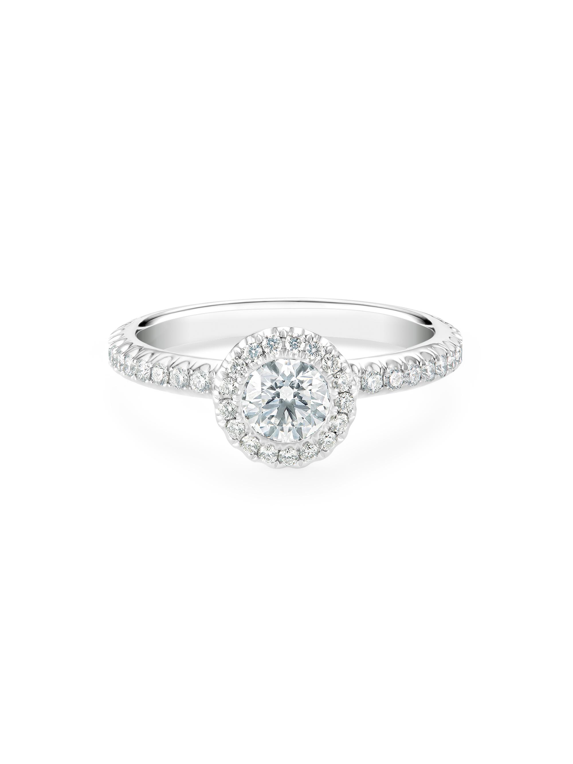De Beers Jewellers Women's Aura Platinum & 0.89 TCW Diamond Halo Engagement Ring - Platinum