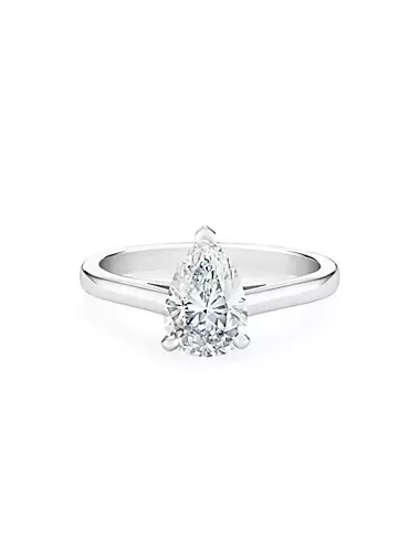 DB Classic Platinum & 1.02 TCW Pear-Cut Diamond Engagement Ring